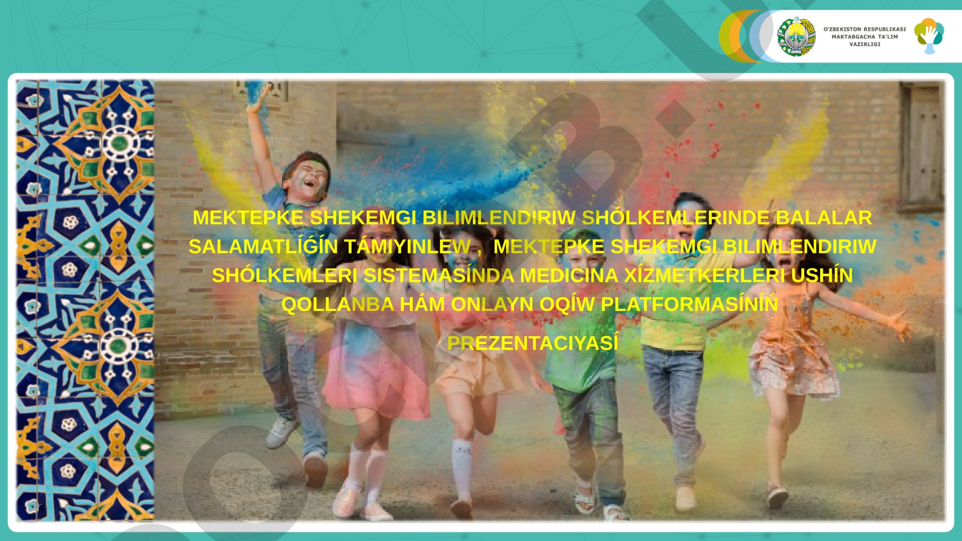 Mektepke shekemgi bilimlendiriw shólkemlerinde balalar salamatlıǵın támiyinlew