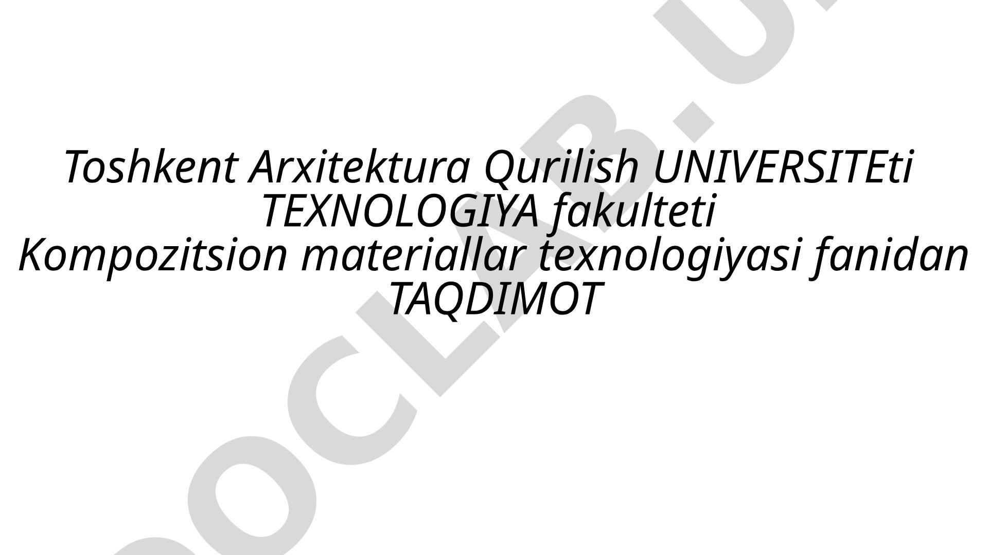 Asbest sement kompozitlari ishlab chiqarish, texnologiyasi va hossalari