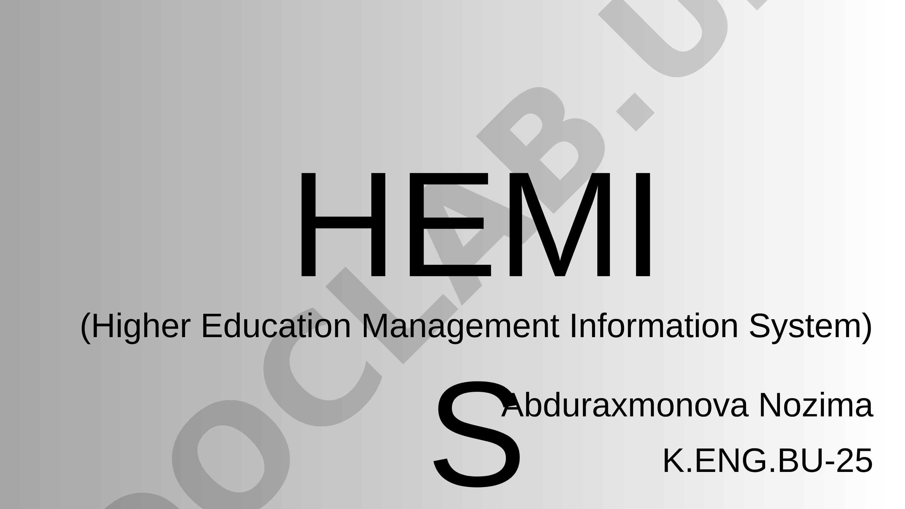 HEMIS - Oliy ta'lim jarayonlarini boshqarish axborot tizimi