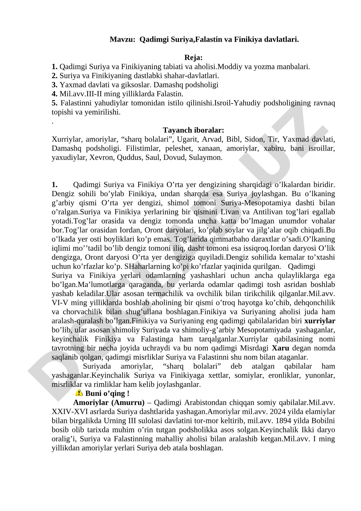 Qadimgi Suriya,Falastin va Finikiya davlatlari