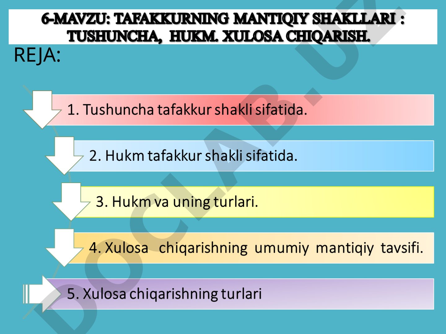 Tushuncha va uning mantiqdagi belgilari