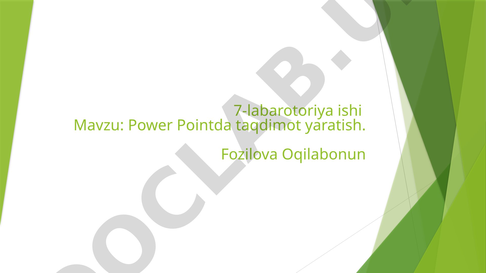 Power Pointda taqdimot yaratish