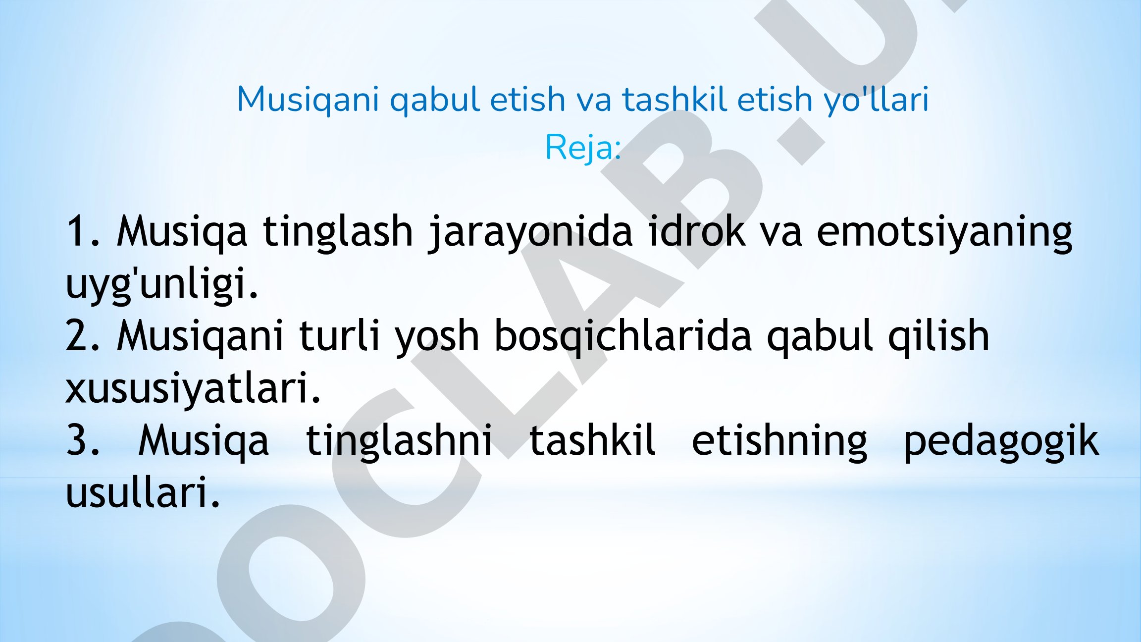 Musiqani qabul etish va tashkil etish yo'llari
