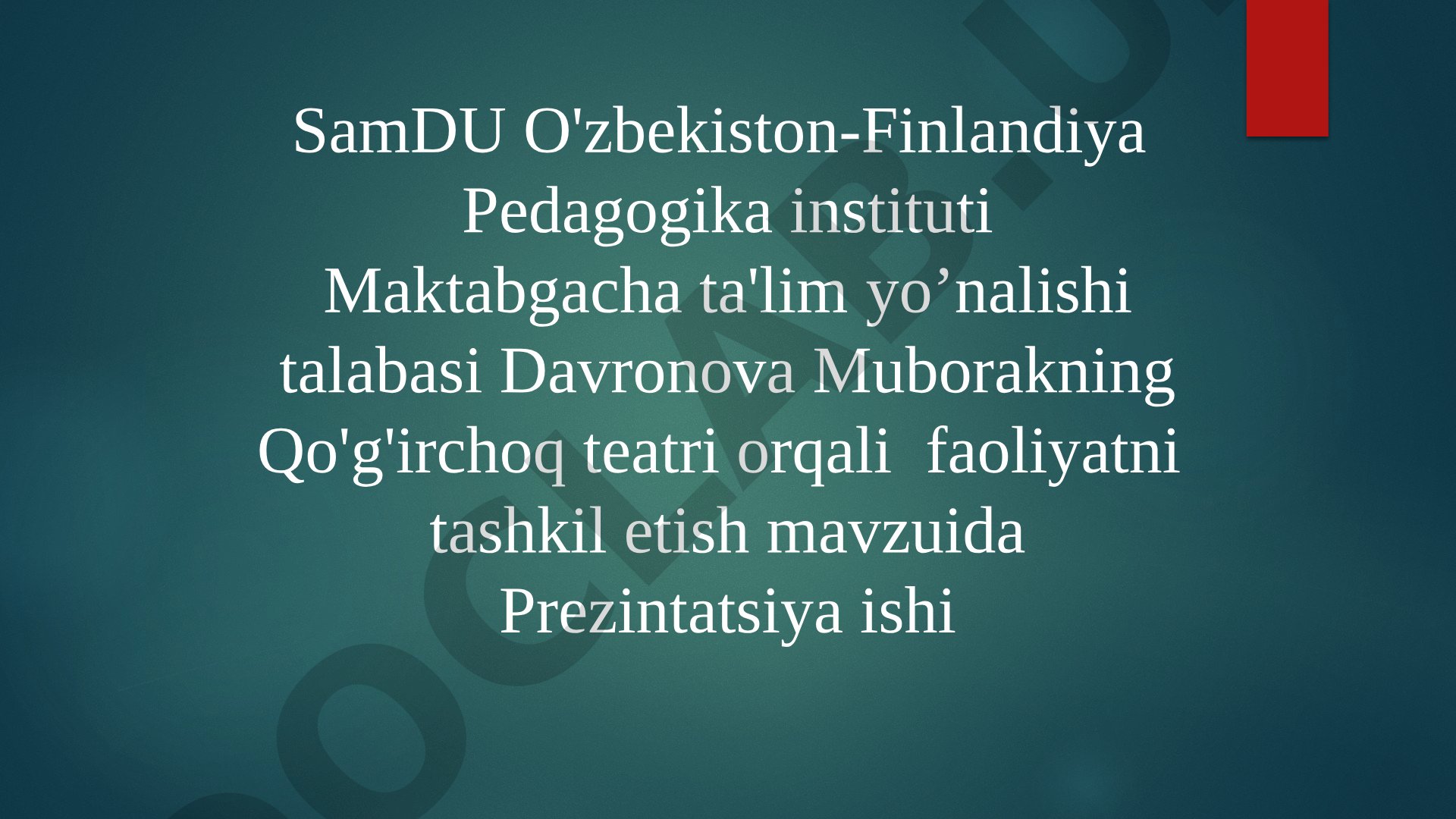 Qo'g'irchoq teatri orqali faoliyatni tashkil etish
