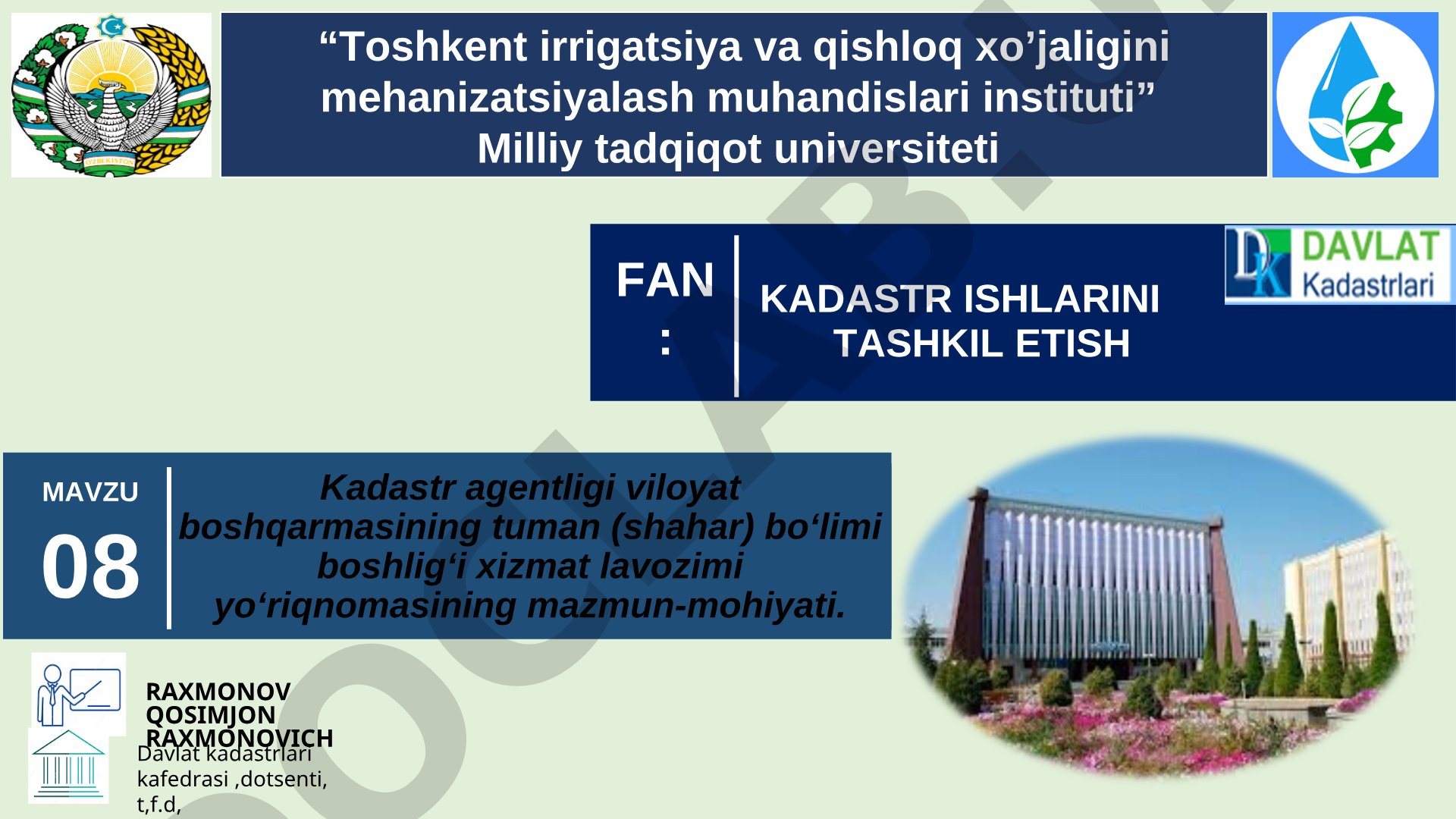 Tumanda yer uchastkasiga bo‘lgan xuquqlarni ro‘yxatga olishda raqamlashgan tizimni yaratish mohiyati
