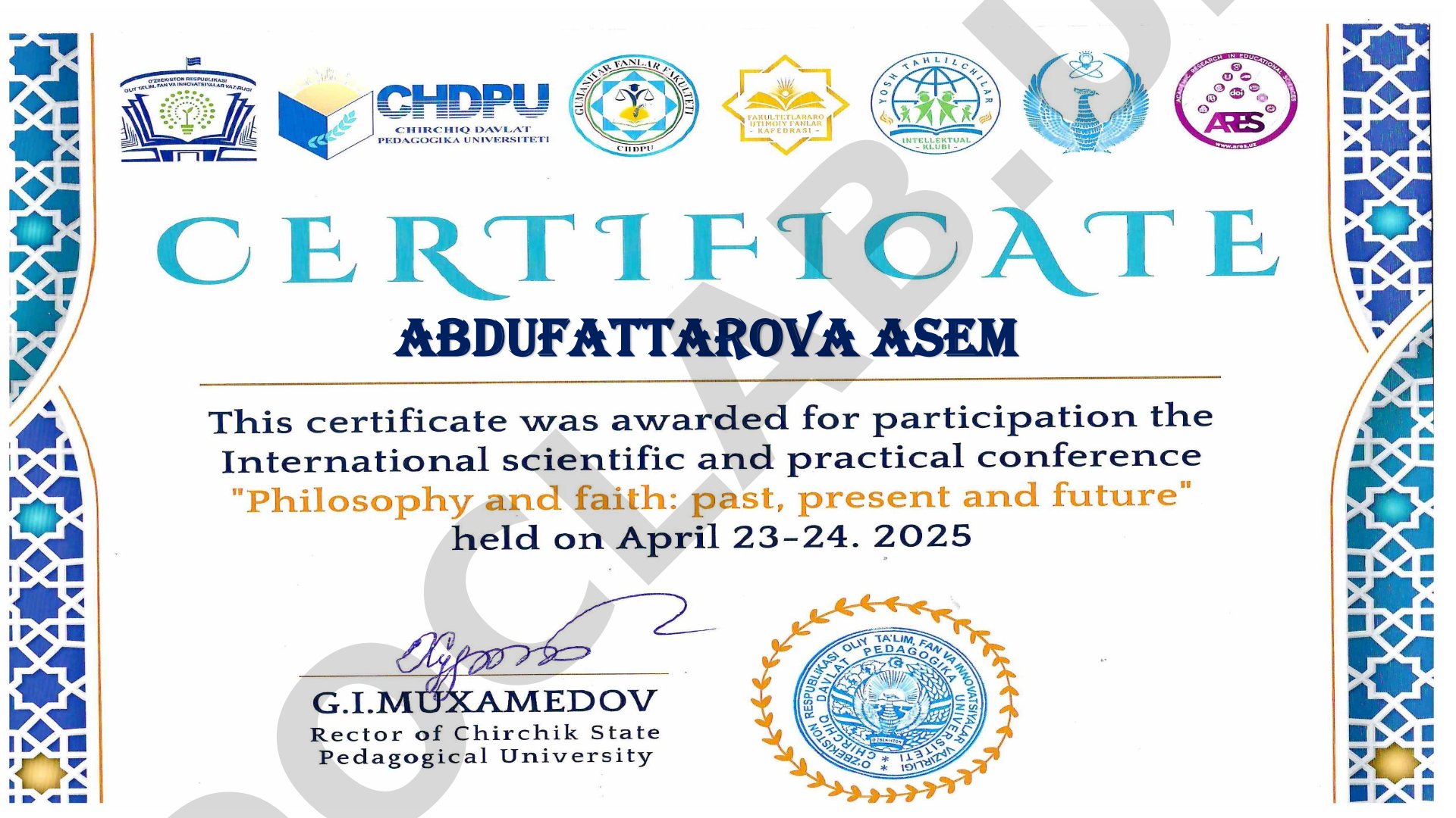Abdufattarova Asem