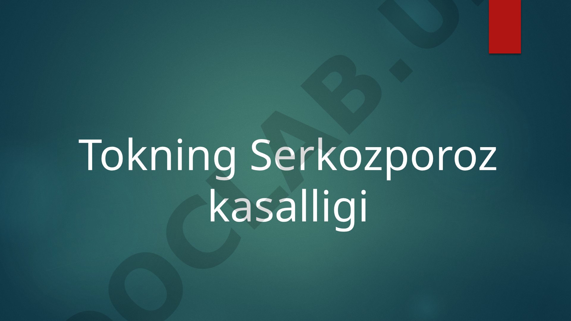 Tokning Serkozporoz kasalligi