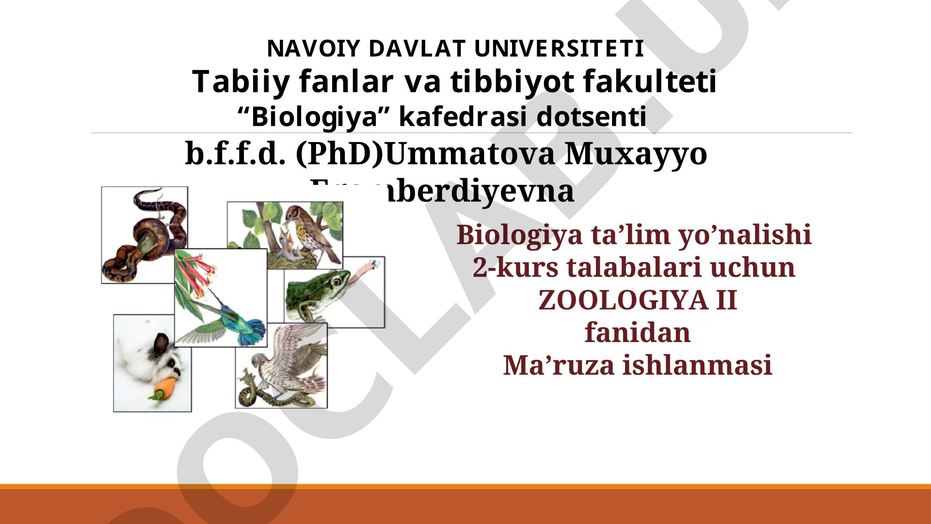 Umurqalilar zoologiyasi obyekti, predmeti, maqsadi, vazifalari va rivojlanish tarixi
