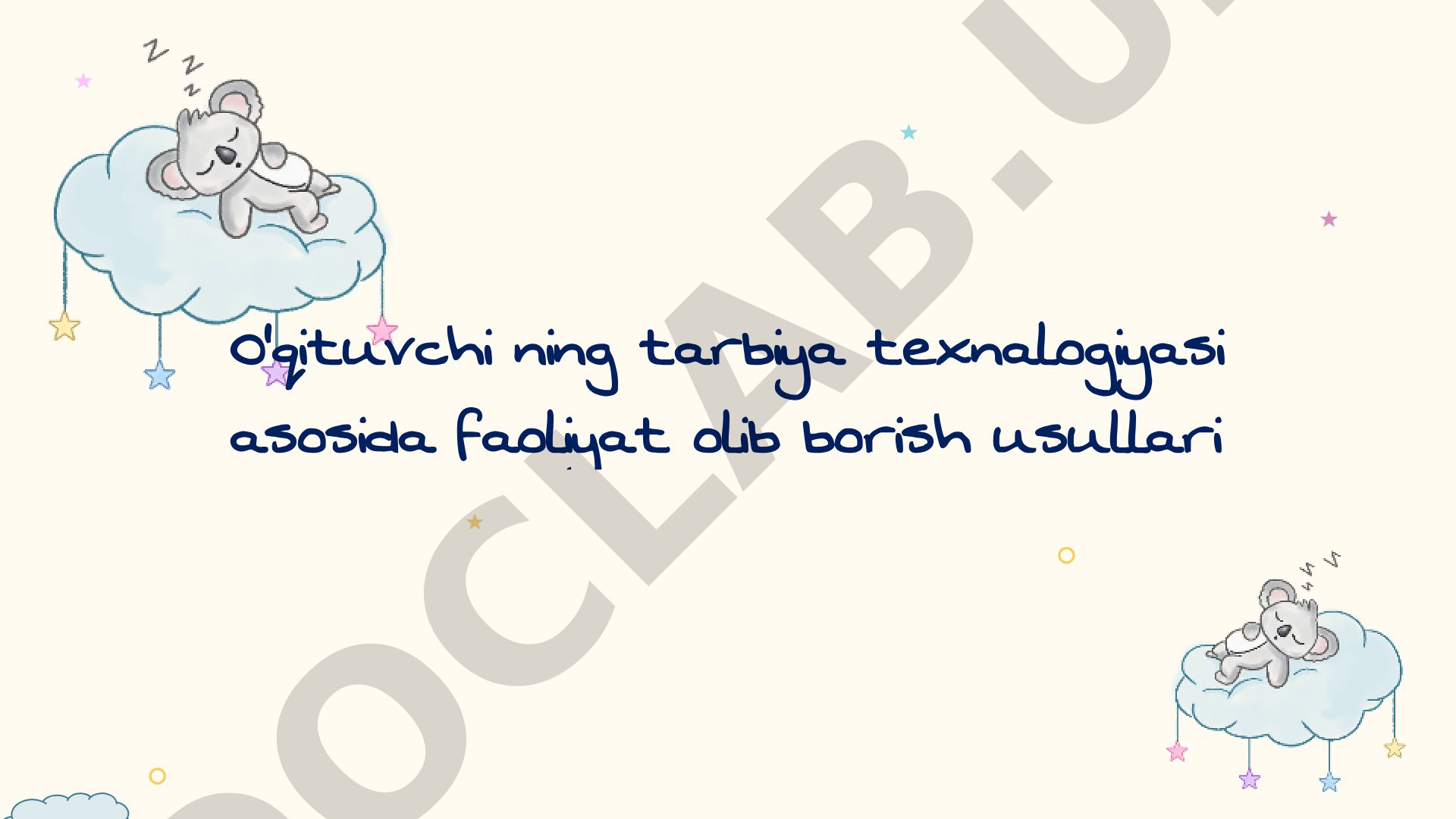 O'qituvchi ning tarbiya texnalogiyasi asosida faoliyat olib borish usullari