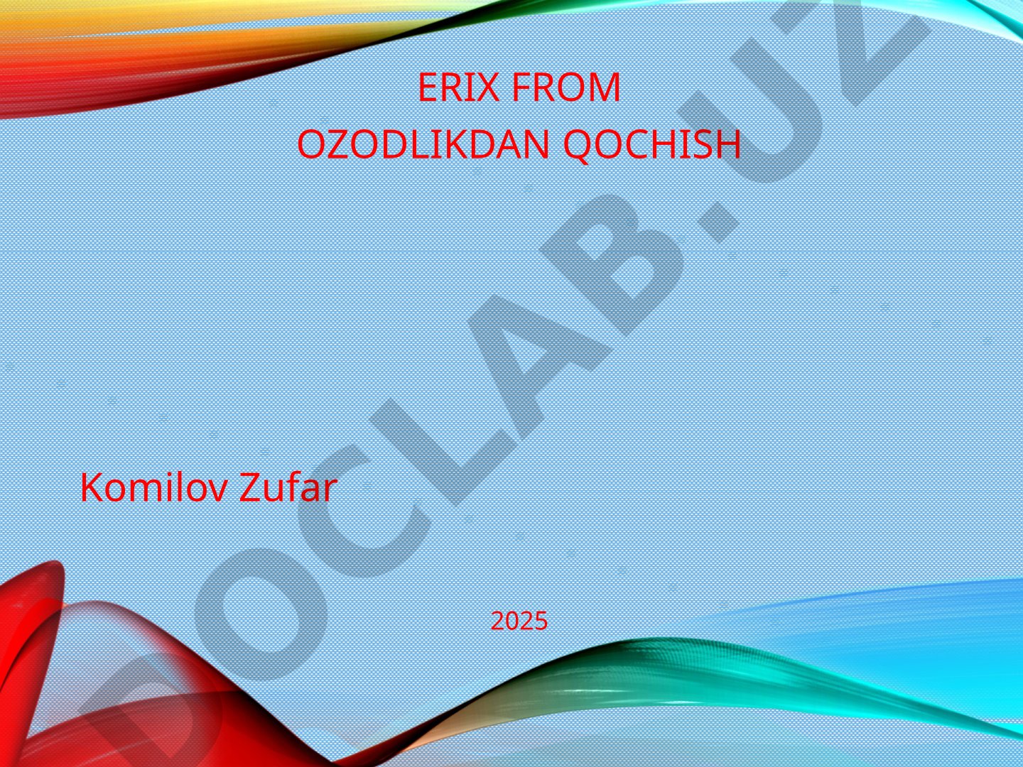 Erix Frommning Ozodlikdan qochish asari tahlili