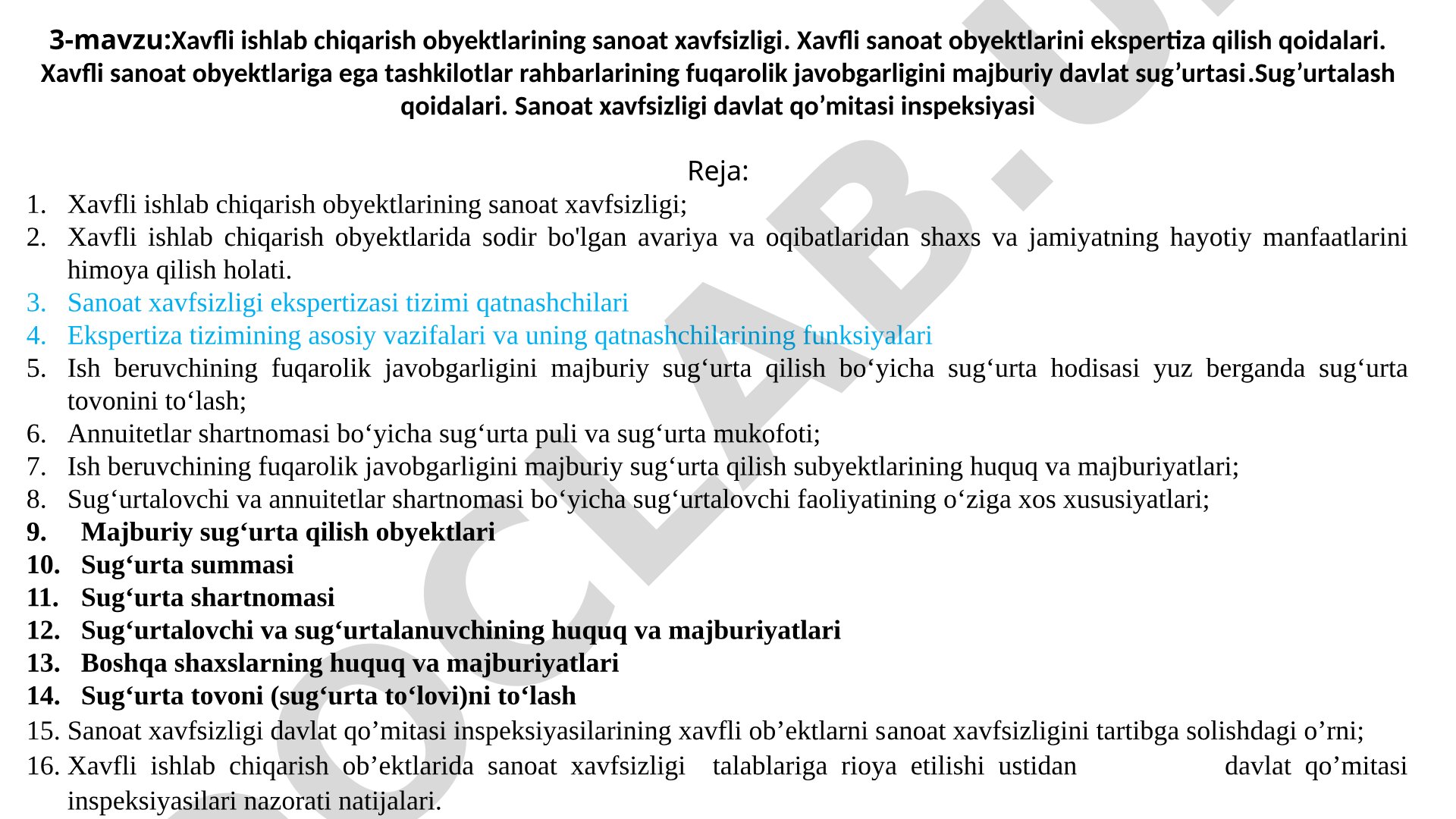 Xavfli ishlab chiqarish obyektlarining sanoat xavfsizligi