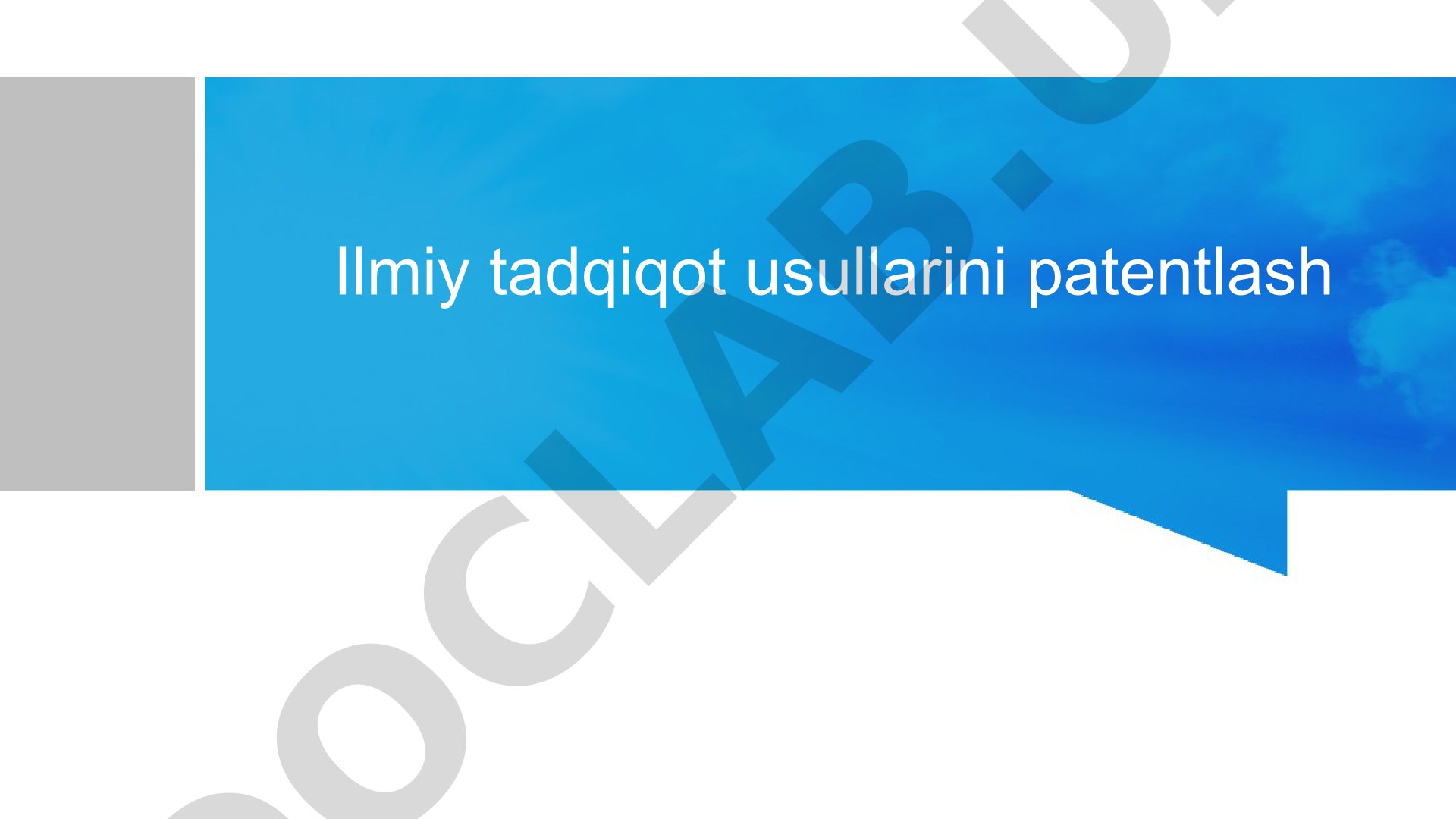 Ilmiy tadqiqot usullarini patentlash