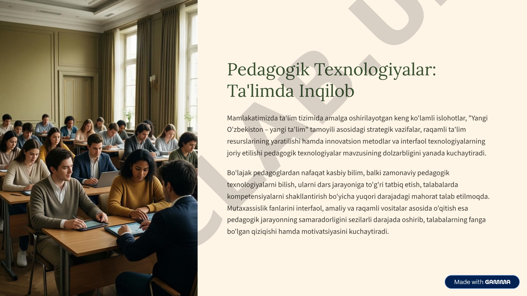 Pedagogik Texnologiyalar: Ta'limda Inqilob