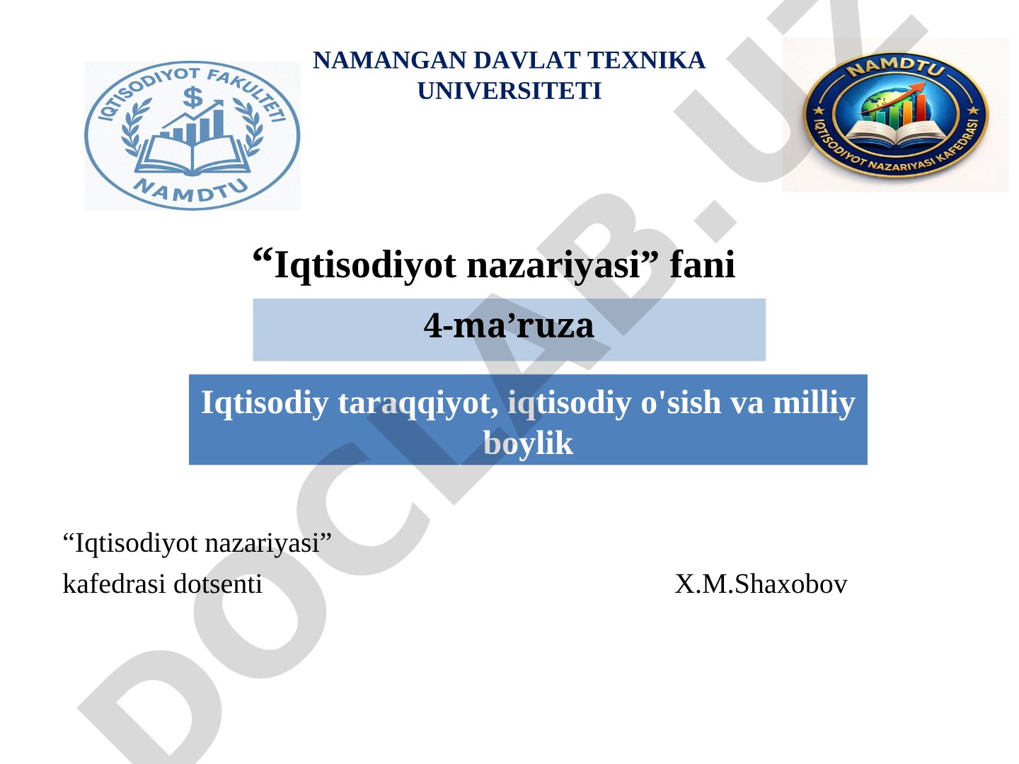 Iqtisodiy taraqqiyot, iqtisodiy o'sish va milliy boylik