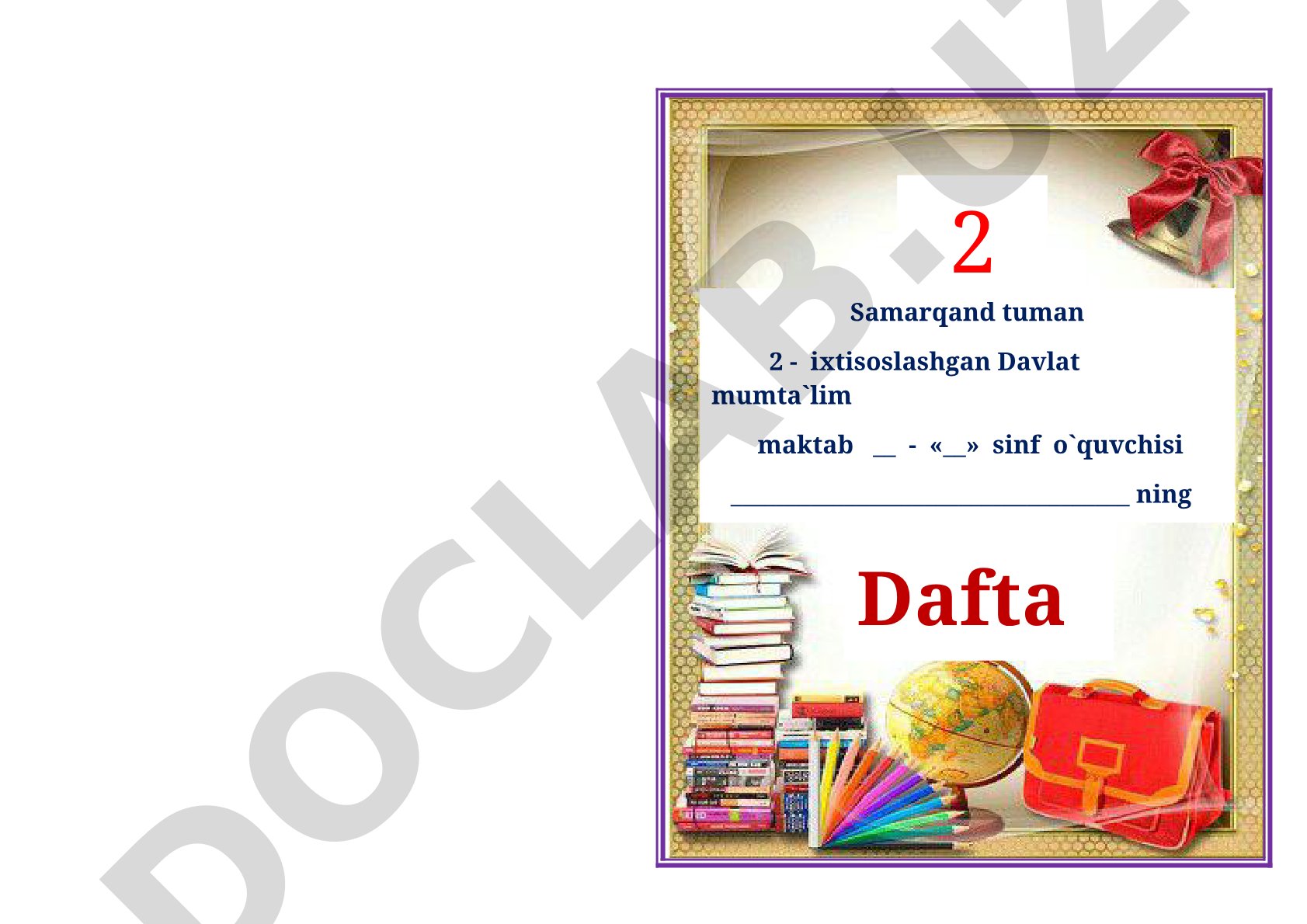 Ona tili va matematika fanlari uchun daftar yorliqlari