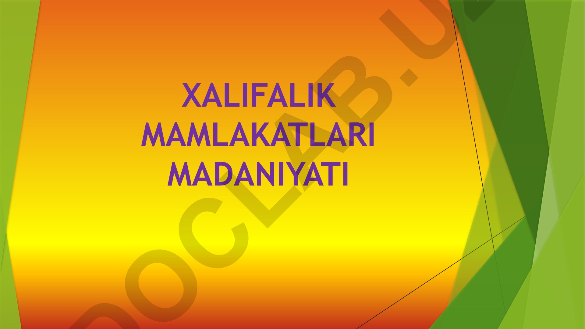 Arab xalifaligi mamlakatlari madaniyati