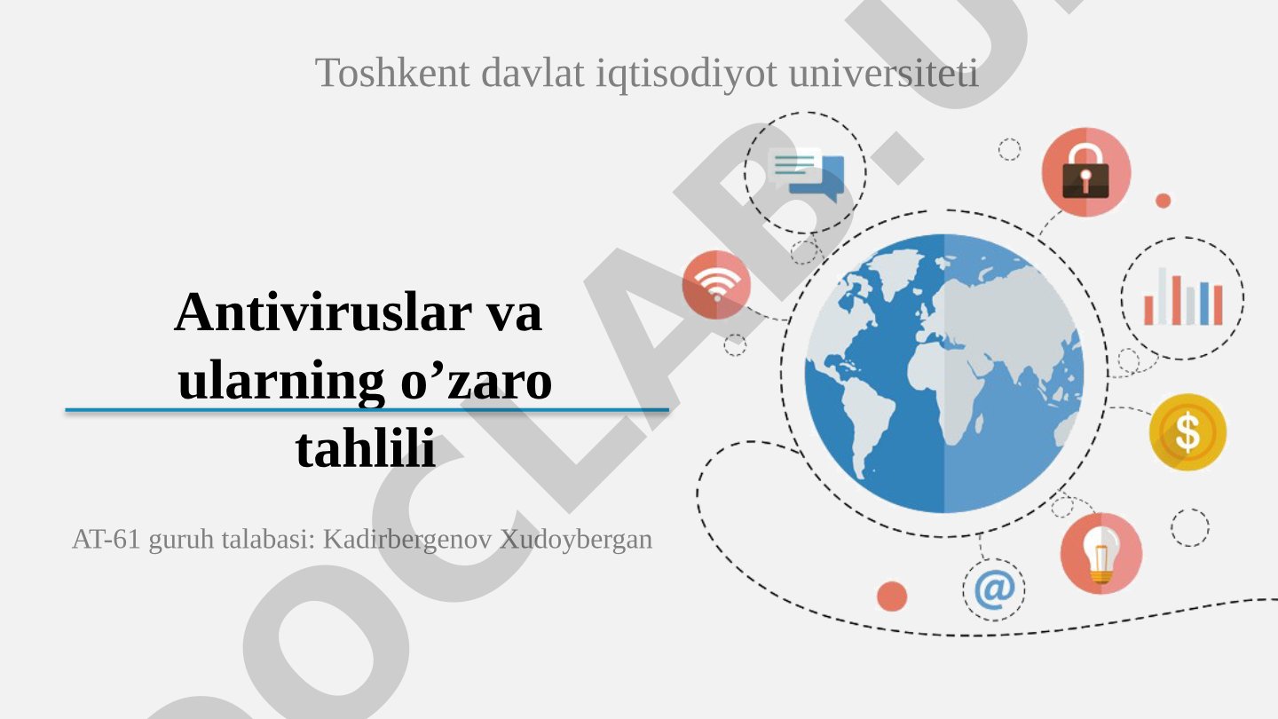 Antiviruslar va ularning o’zaro tahlili