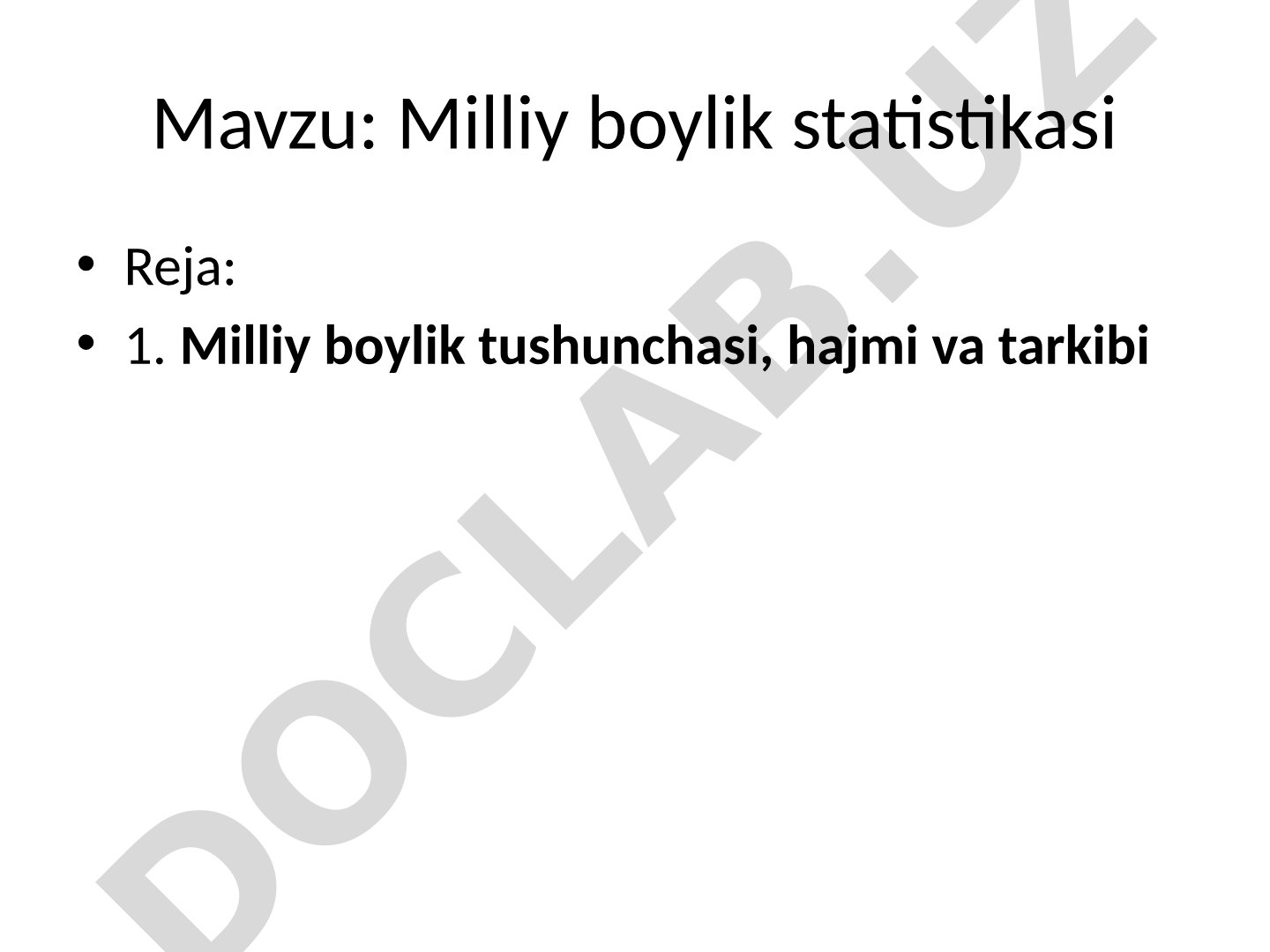 Milliy boylik statistikasi