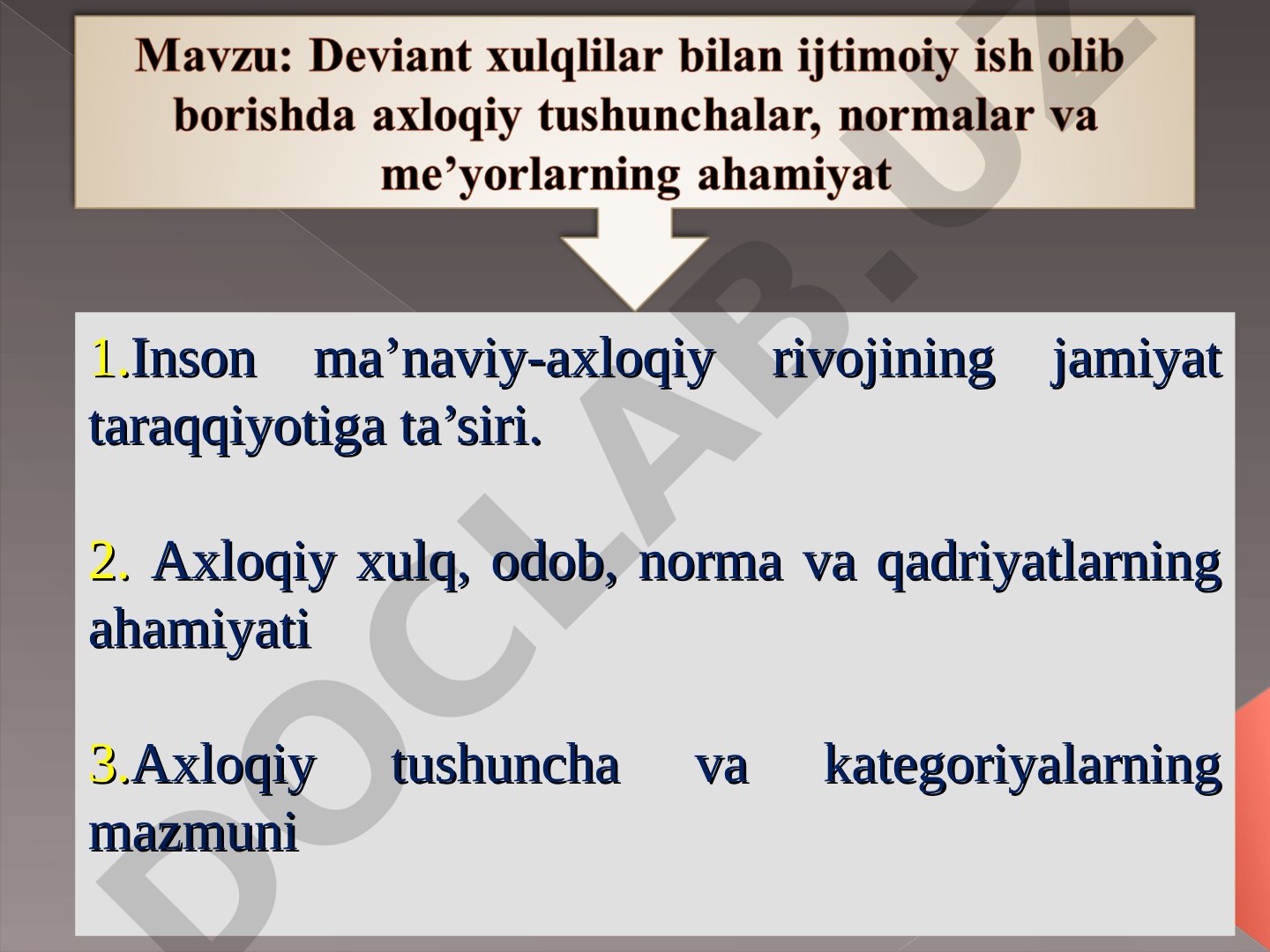 Inson ma’naviy-axloqiy rivojining jamiyat taraqqiyotiga ta’siri