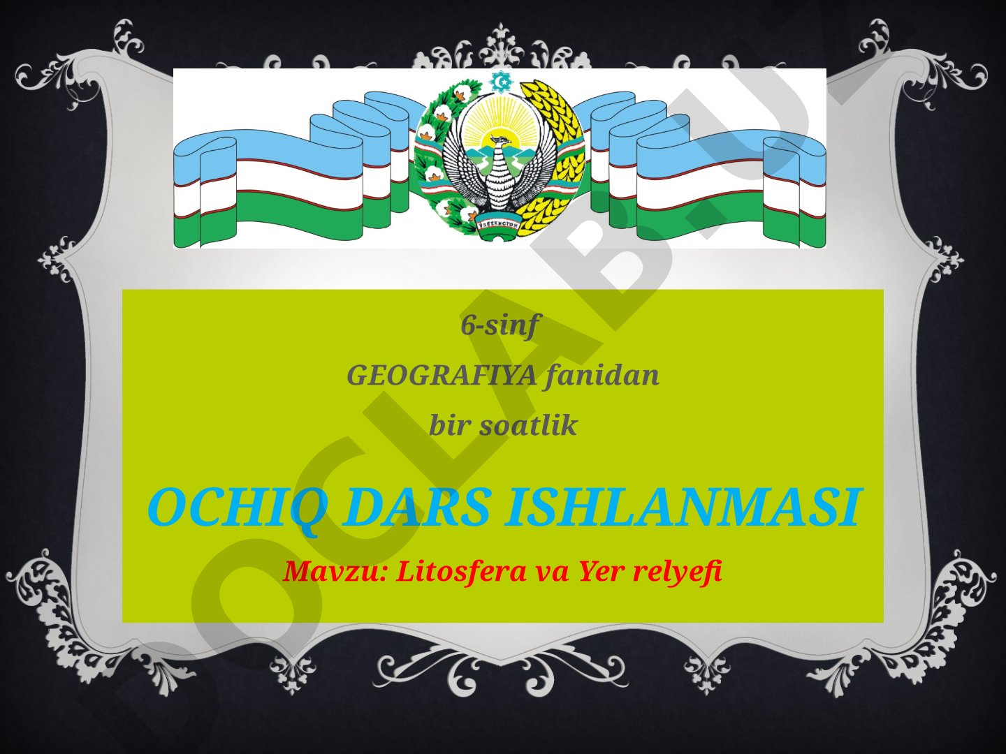 Litosfera va Yer relyefi