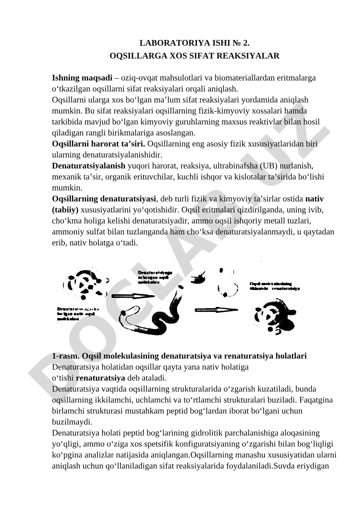 Oqsillarga xos sifat reaksiyalar