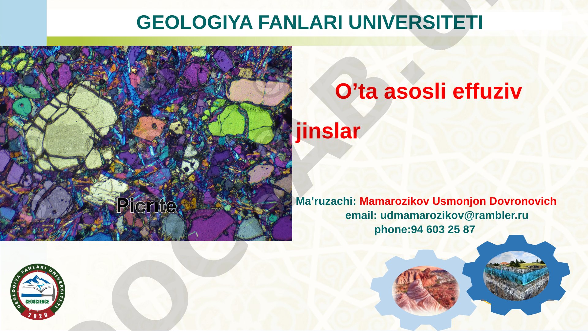 O’ta asosli effuziv jinslar