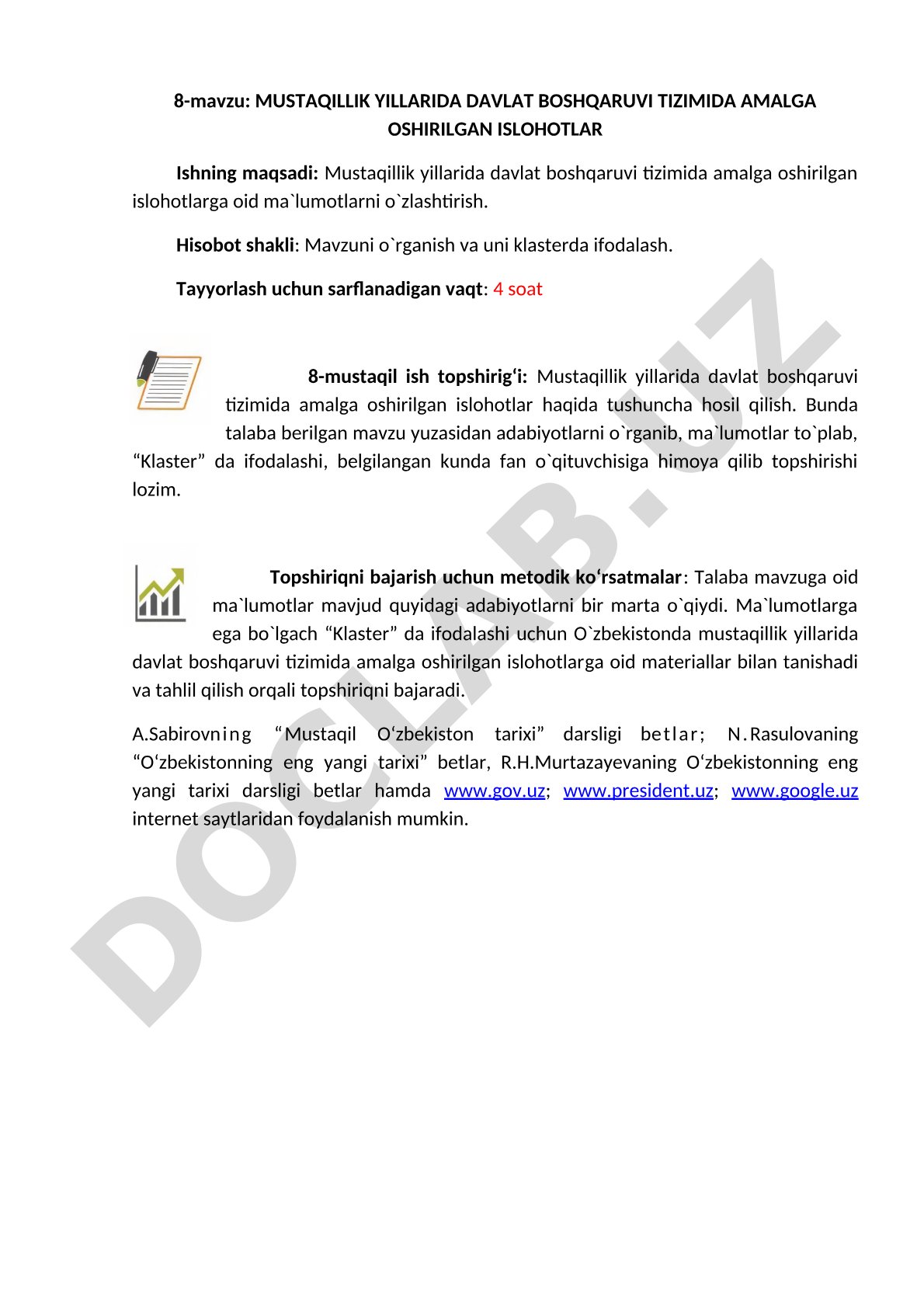 Mustaqillik yillarida davlat boshqaruvi tizimida amalga oshirilgan islohotlar