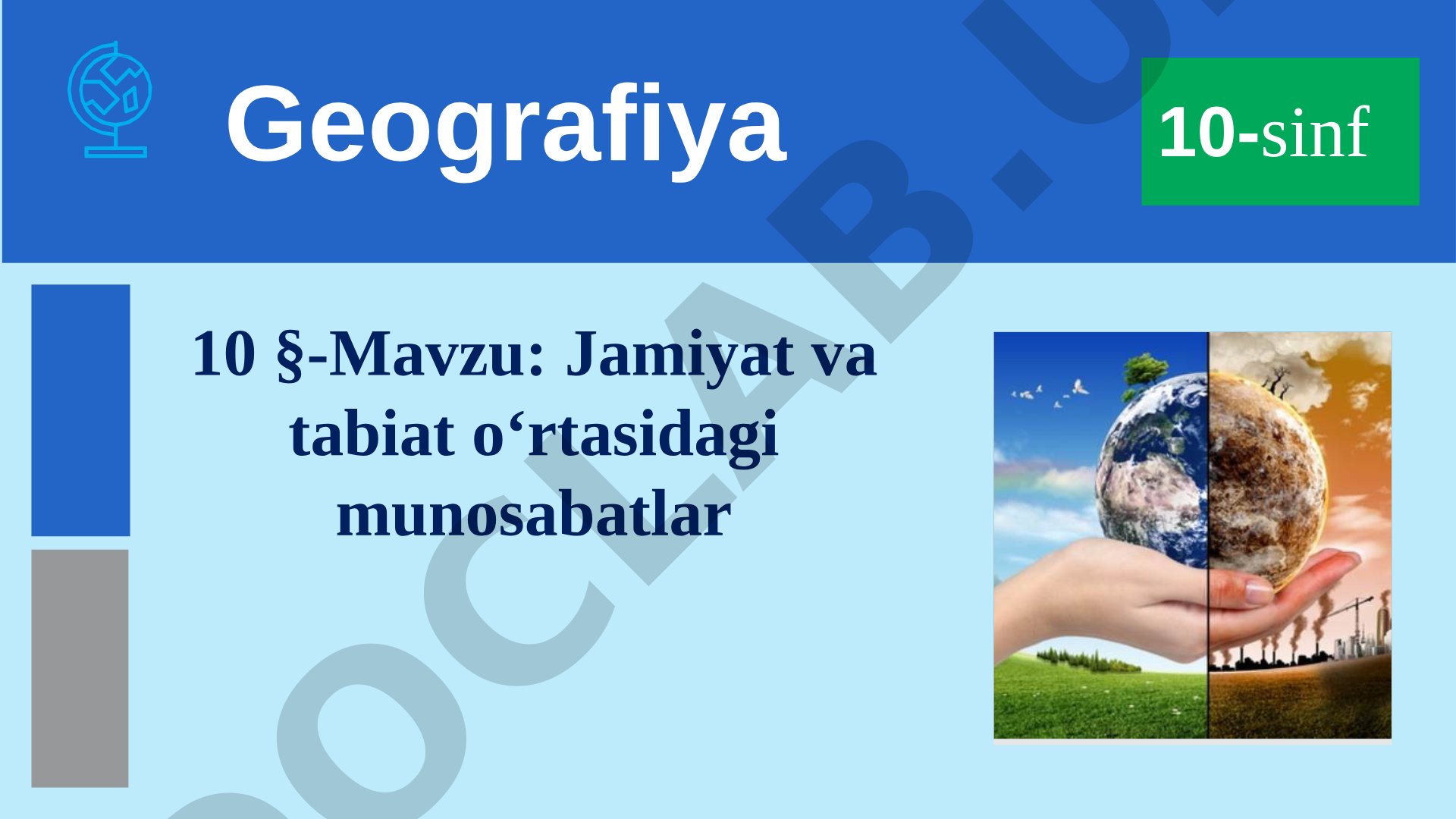 Jamiyat va tabiat o‘rtasidagi munosabatlar