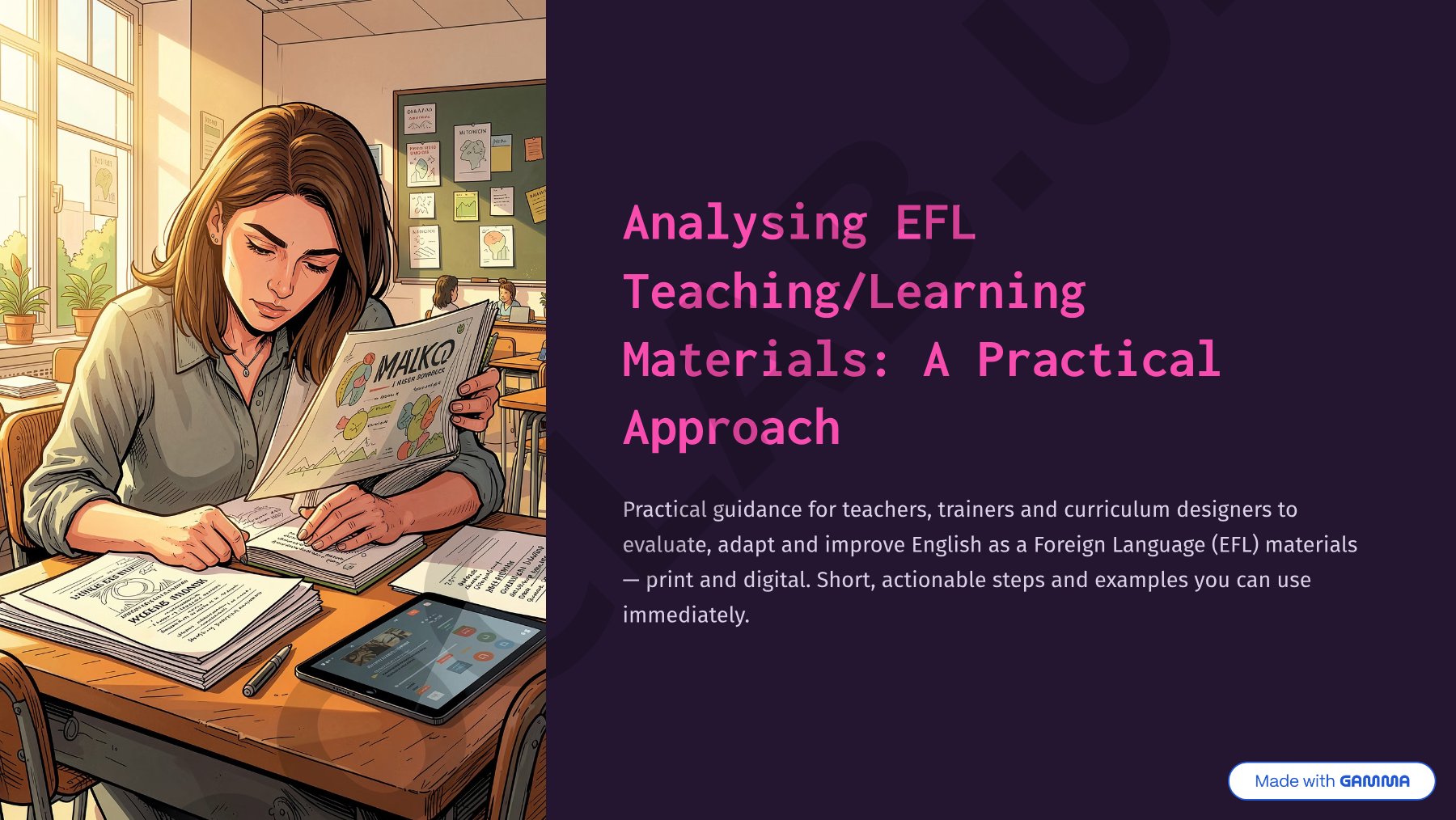 Analysing EFL Teaching/Learning Materials: A Practical Approach