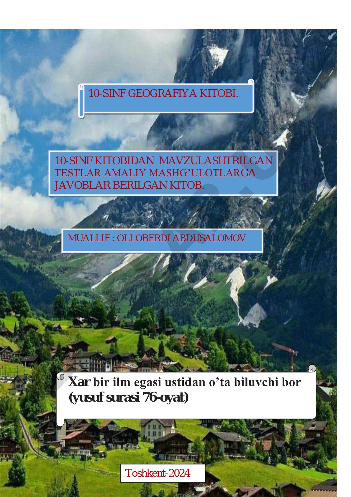 10-sinf geografiya fanidan mavzulashtirilgan testlar va amaliy mashg‘ulotlar javoblari