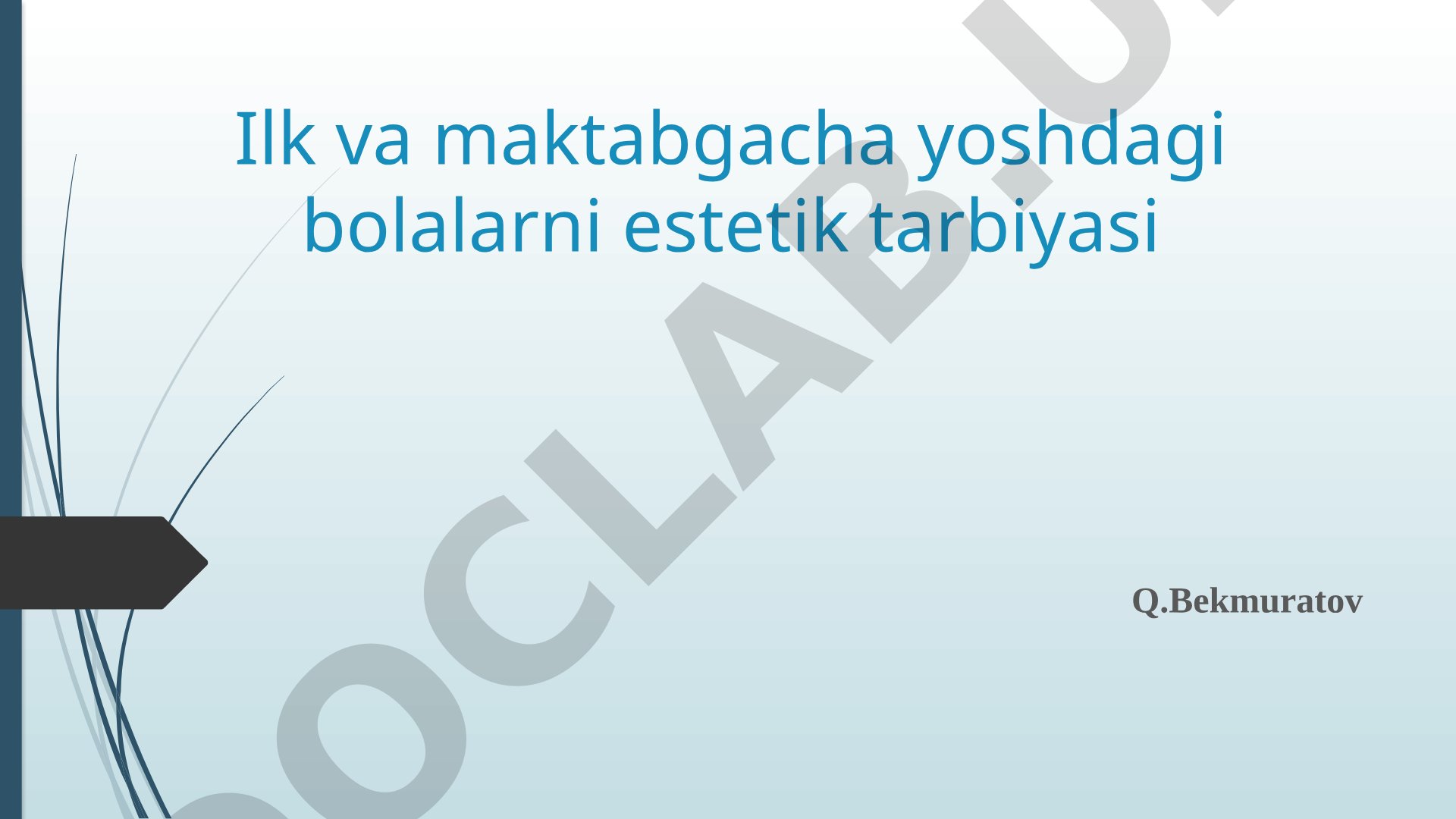Ilk va maktabgacha yoshdagi bolalarni estetik tarbiyasi