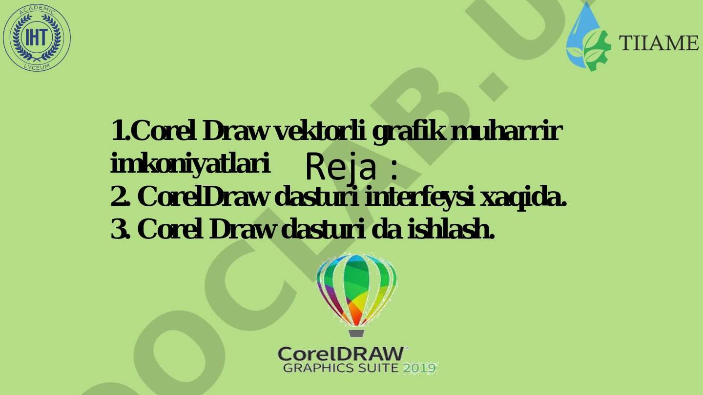 Corel Draw vektorli grafik muharriri imkoniyatlari va interfeysi