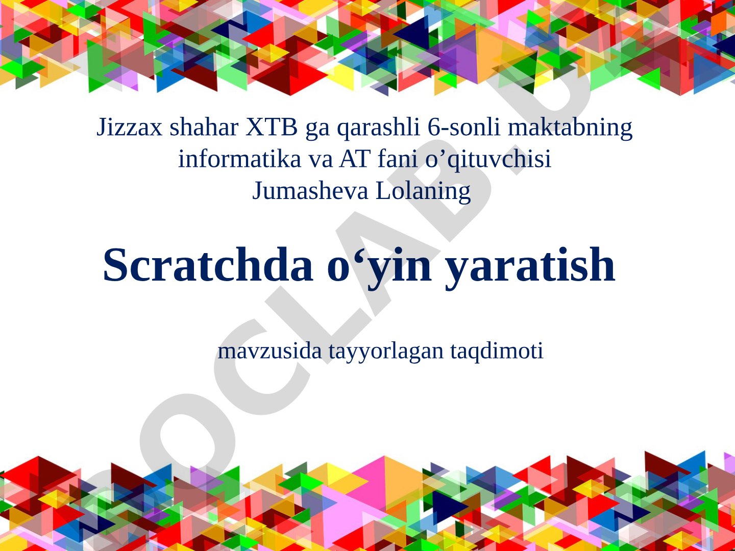Scratchda o‘yin yaratish