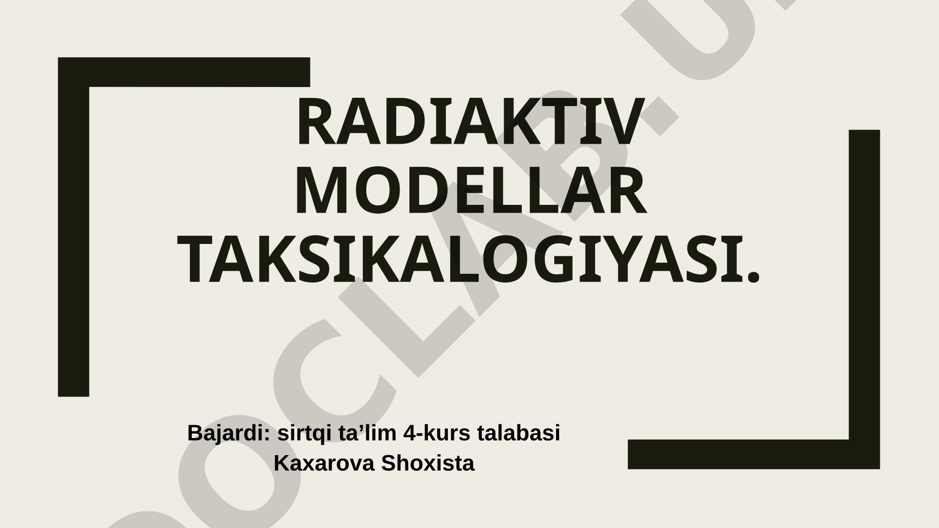 Radioaktiv moddalar toksikologiyasi