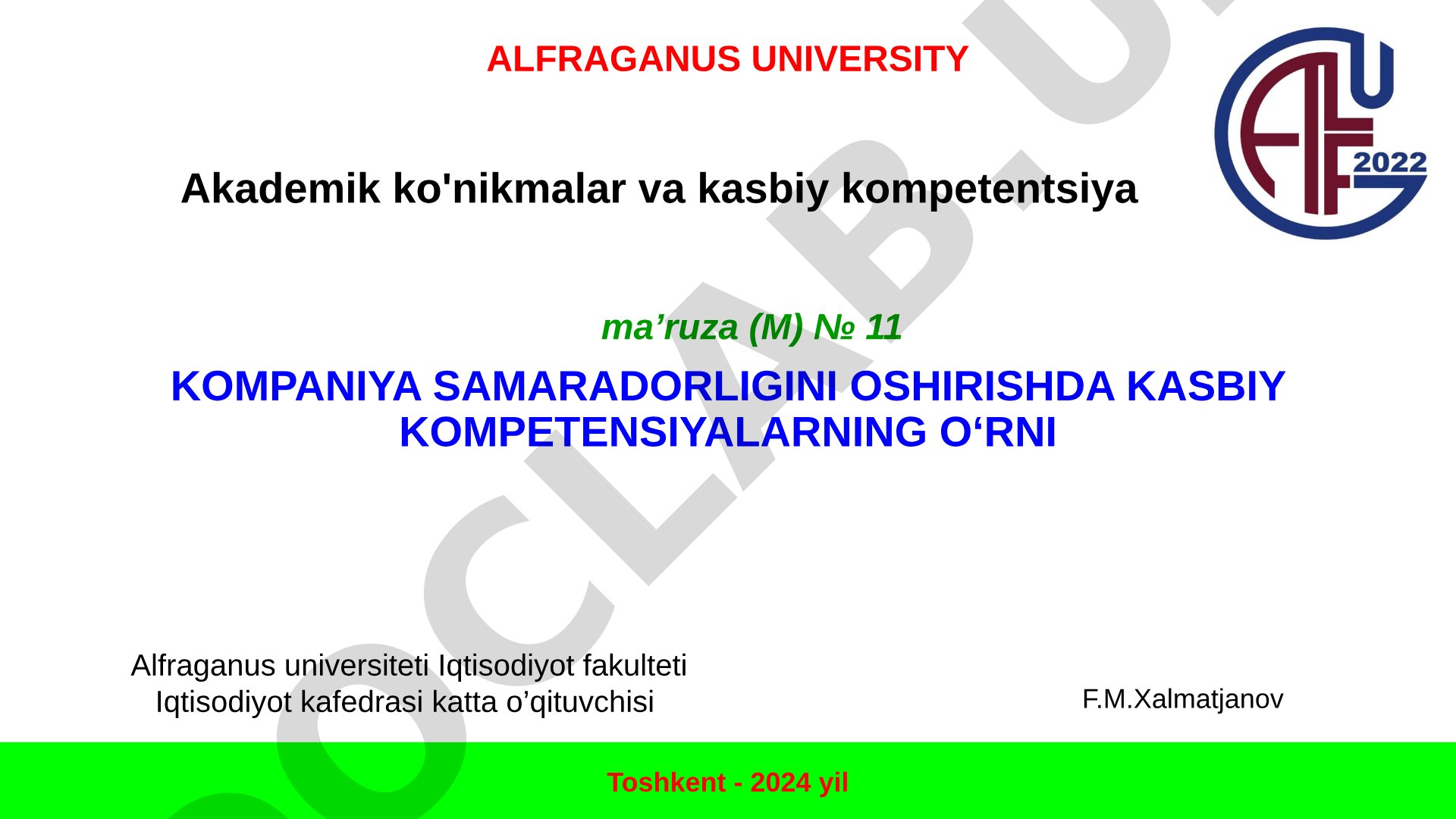 Kompaniya samaradorligini oshirishda kasbiy kompetensiyalarning o‘rni