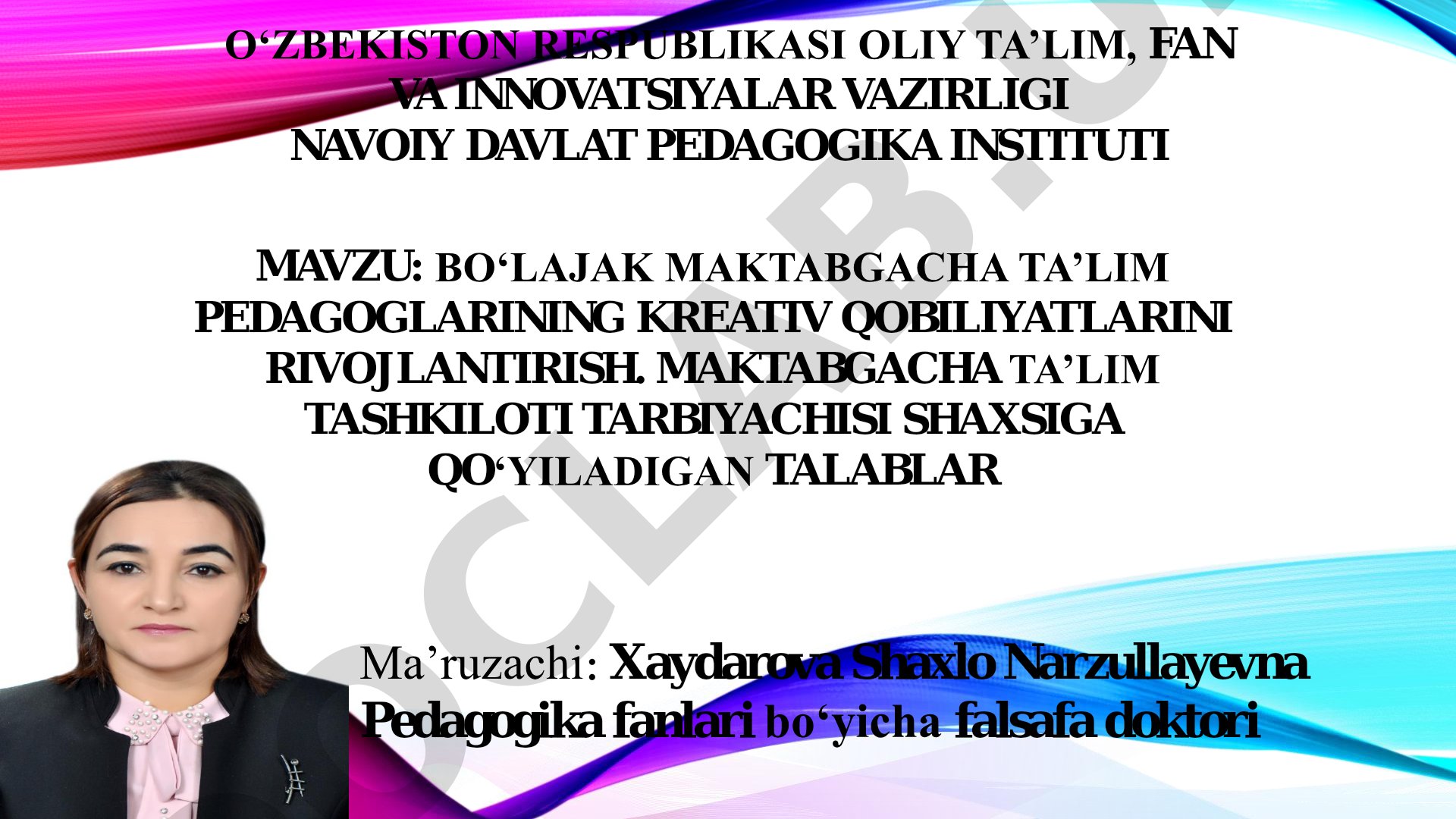 Bo'lajak maktabgacha ta'lim pedagoglarining kreativ qobiliyatlarini rivojlantirish