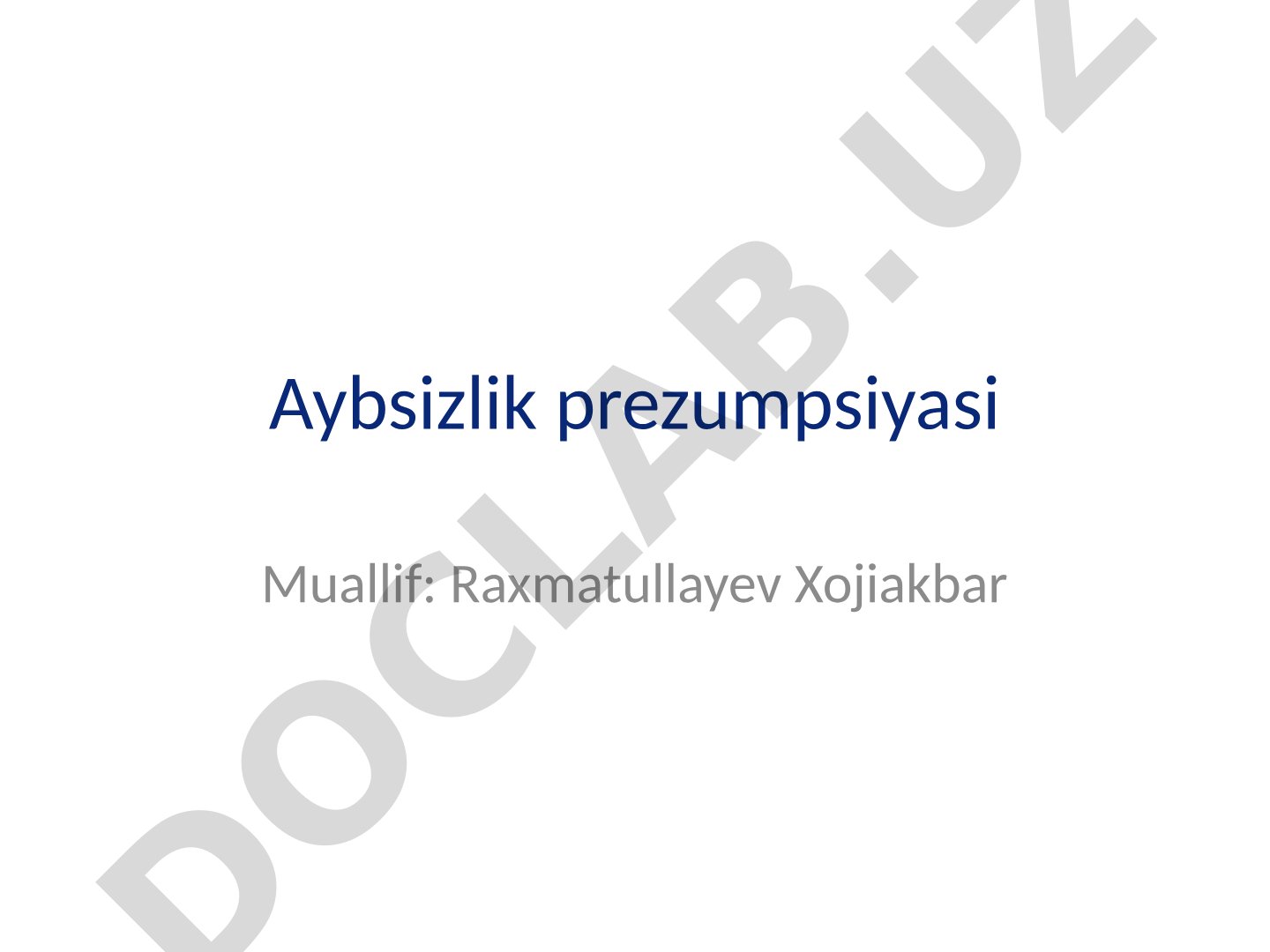 Aybsizlik prezumpsiyasi