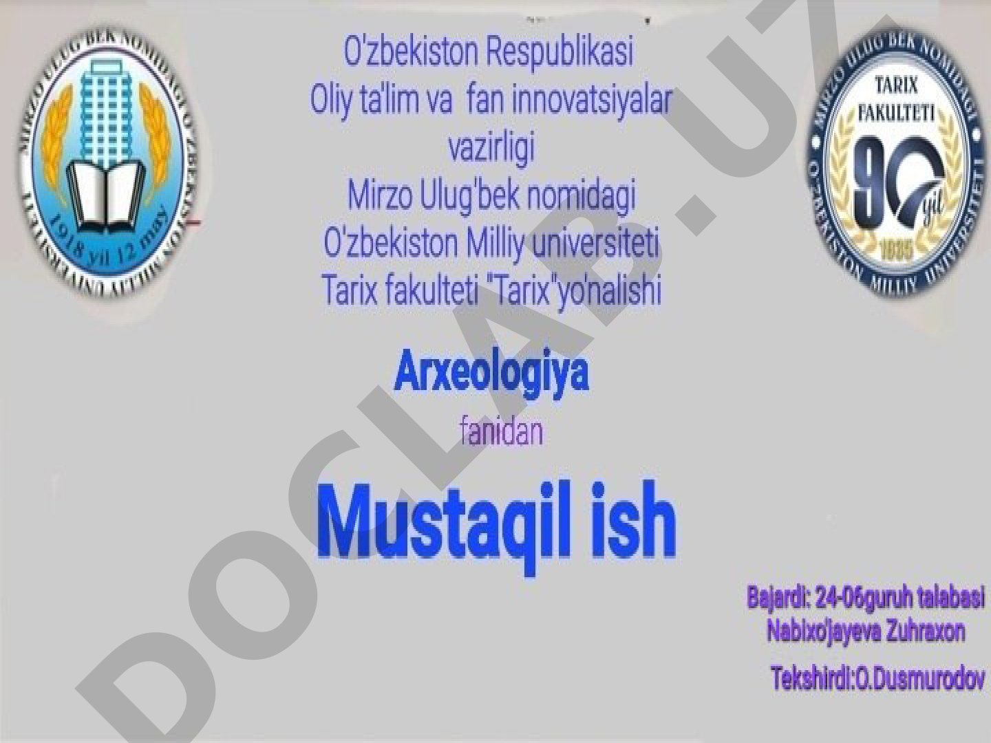 O'zbekiston respublikasi arxeologik va me'moriy yodgorliklari (Zangiota Va Yangiyo'l tumanlari misolida)