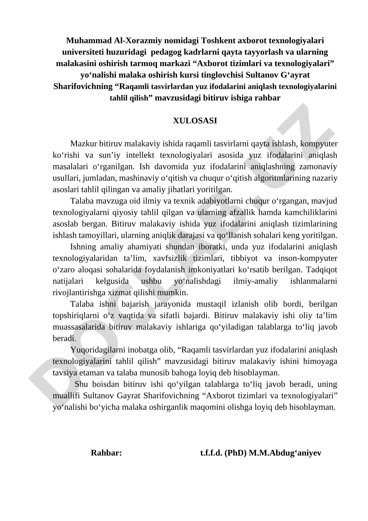 Raqamli tasvirlardan yuz ifodalarini aniqlash texnologiyalarini tahlil qilish