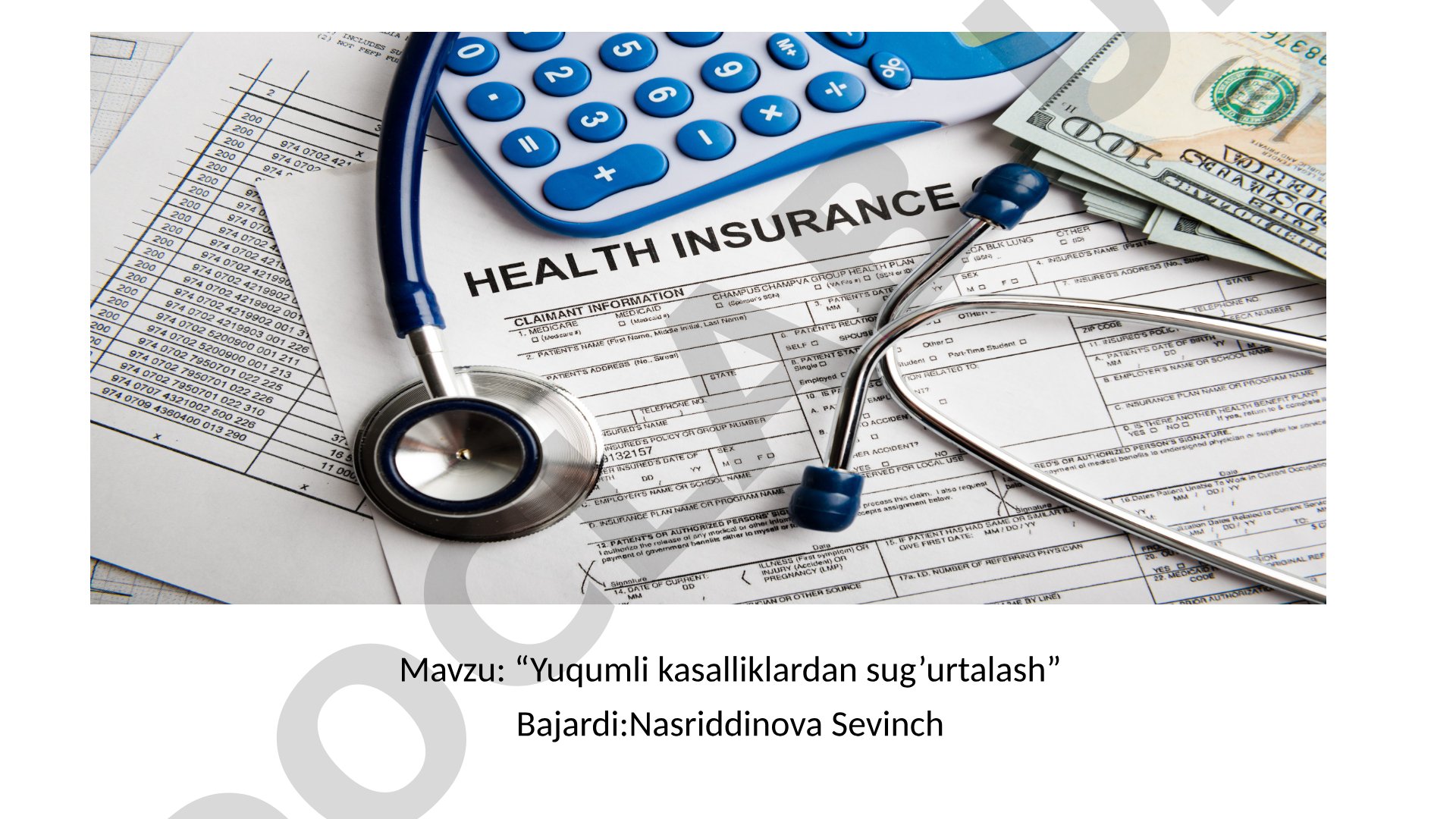 Yuqumli kasalliklardan sug'urtalash