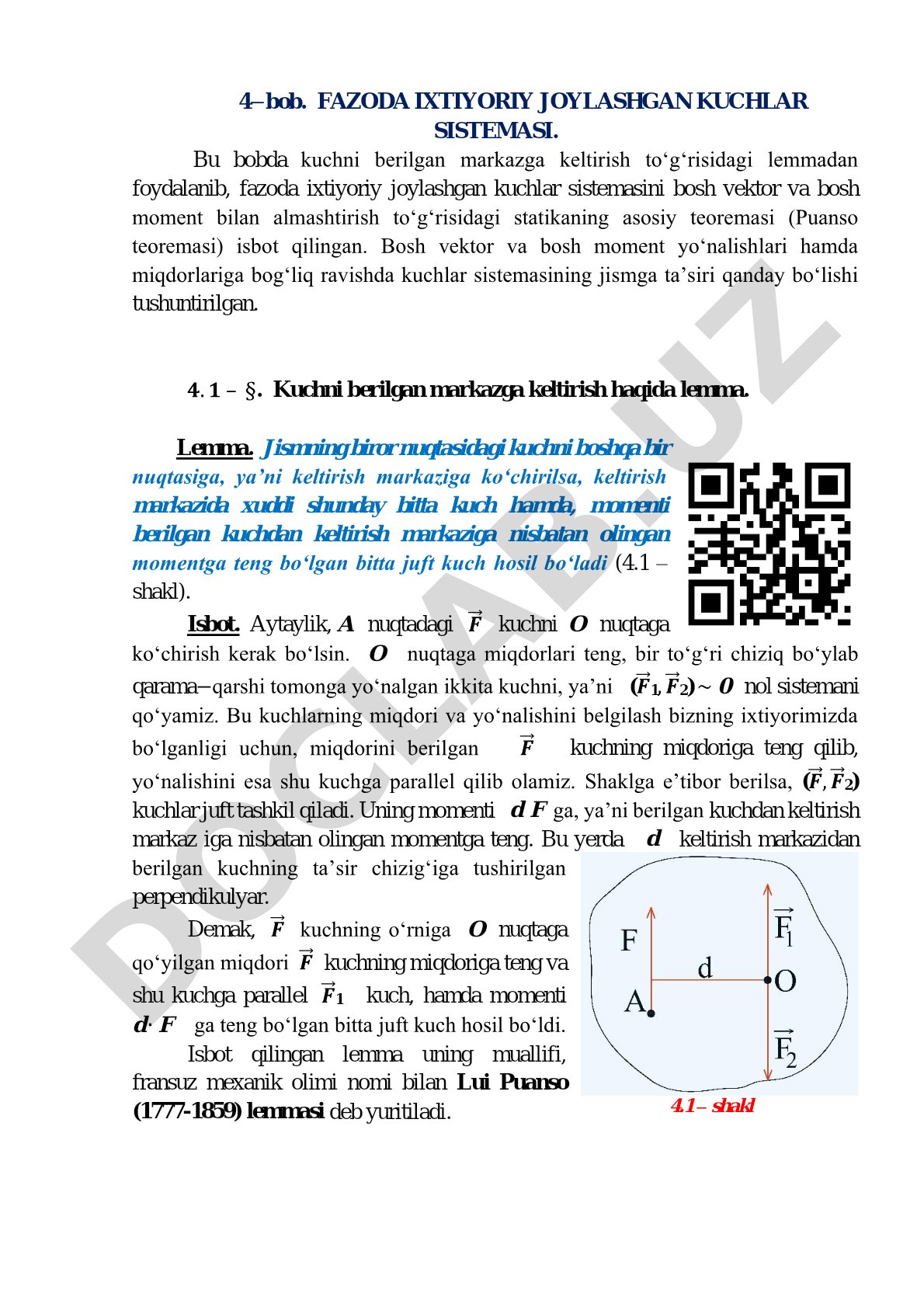 FAZODA IXTIYORIY JOYLASHGAN KUCHLAR SISTEMASI