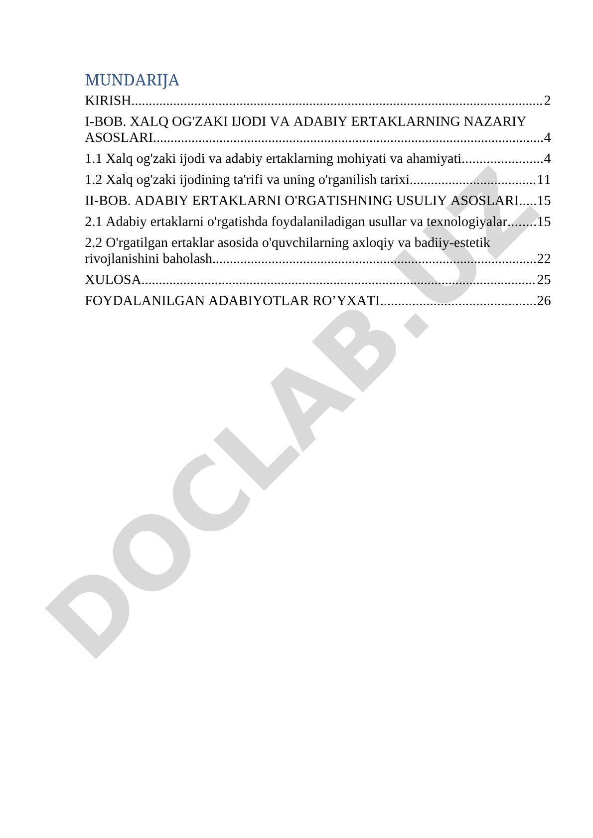 Xalq og'zaki ijodi va adabiy ertaklarning nazariy asoslari