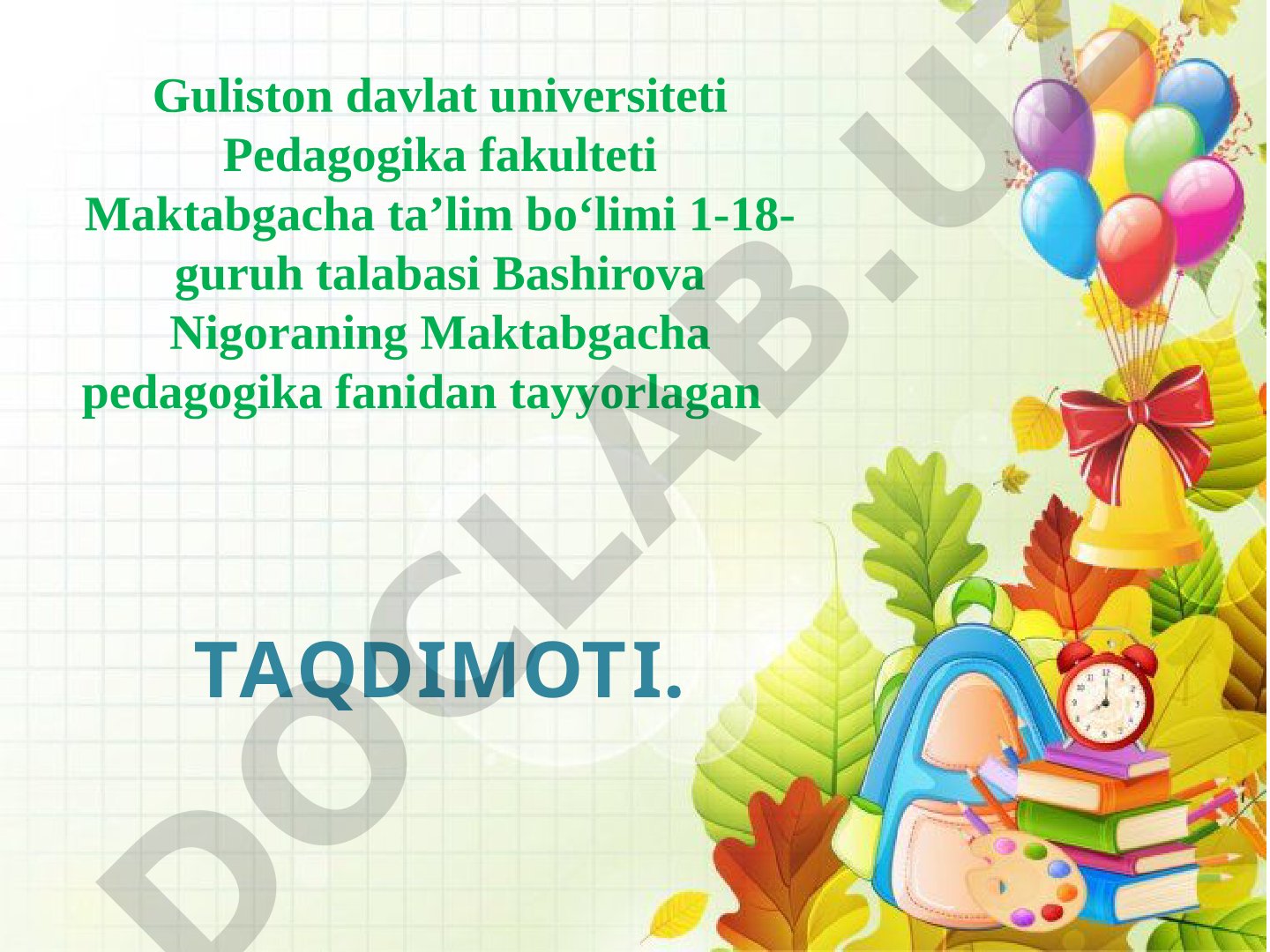 O'zbekistonda maktabgacha ta'limning tarixi, ijtimoiylashuvi va rivojlanish bosqichlari