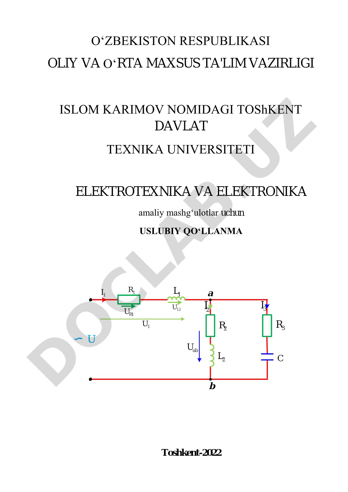 Elektrotexnika va elektronika amaliy mashg'ulotlari