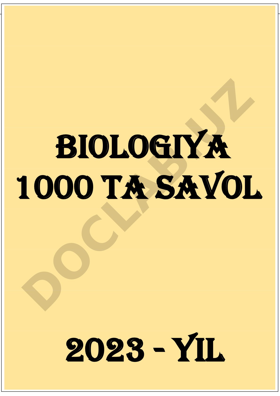Biologiya fanidan test savollari