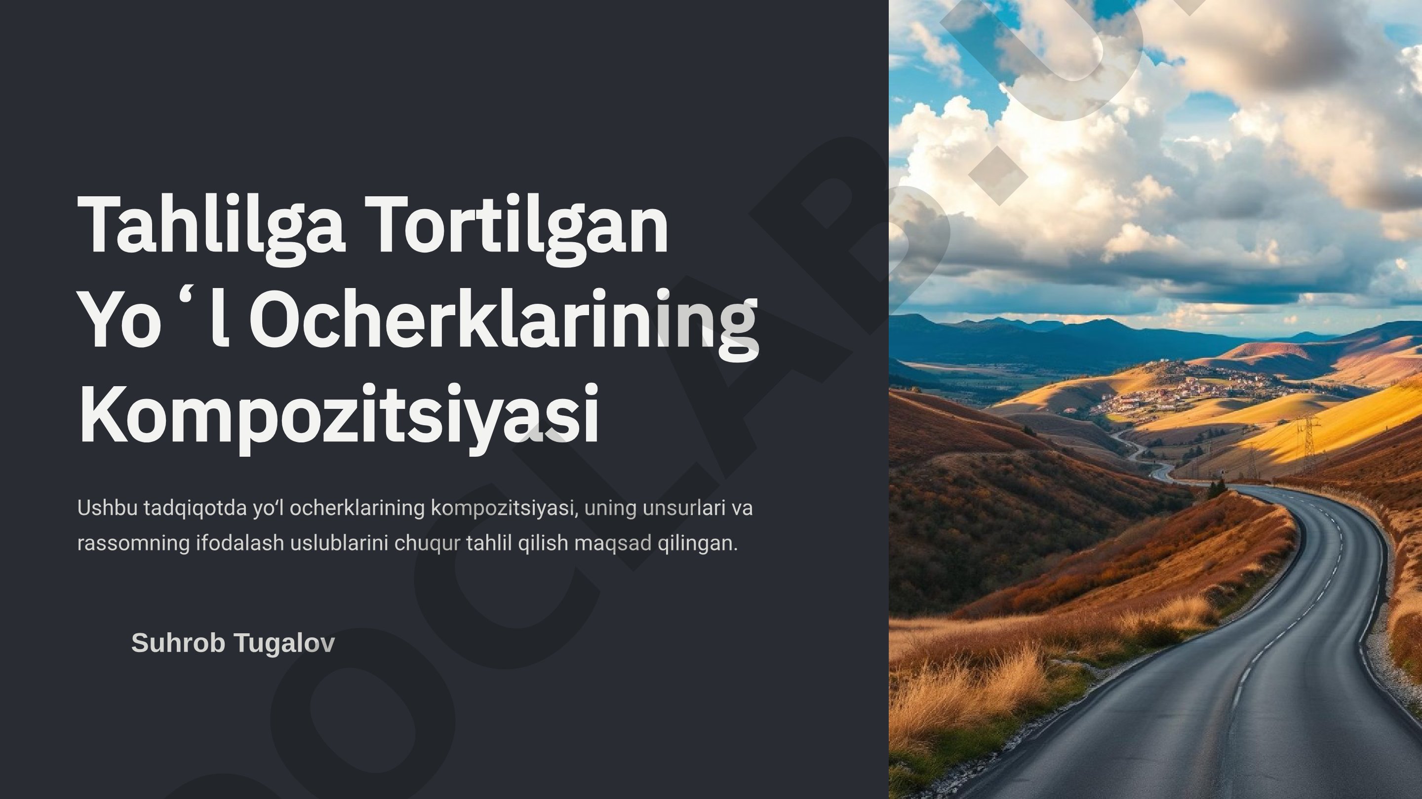 Tahlilga Tortilgan Yoʻl Ocherklarining Kompozitsiyasi