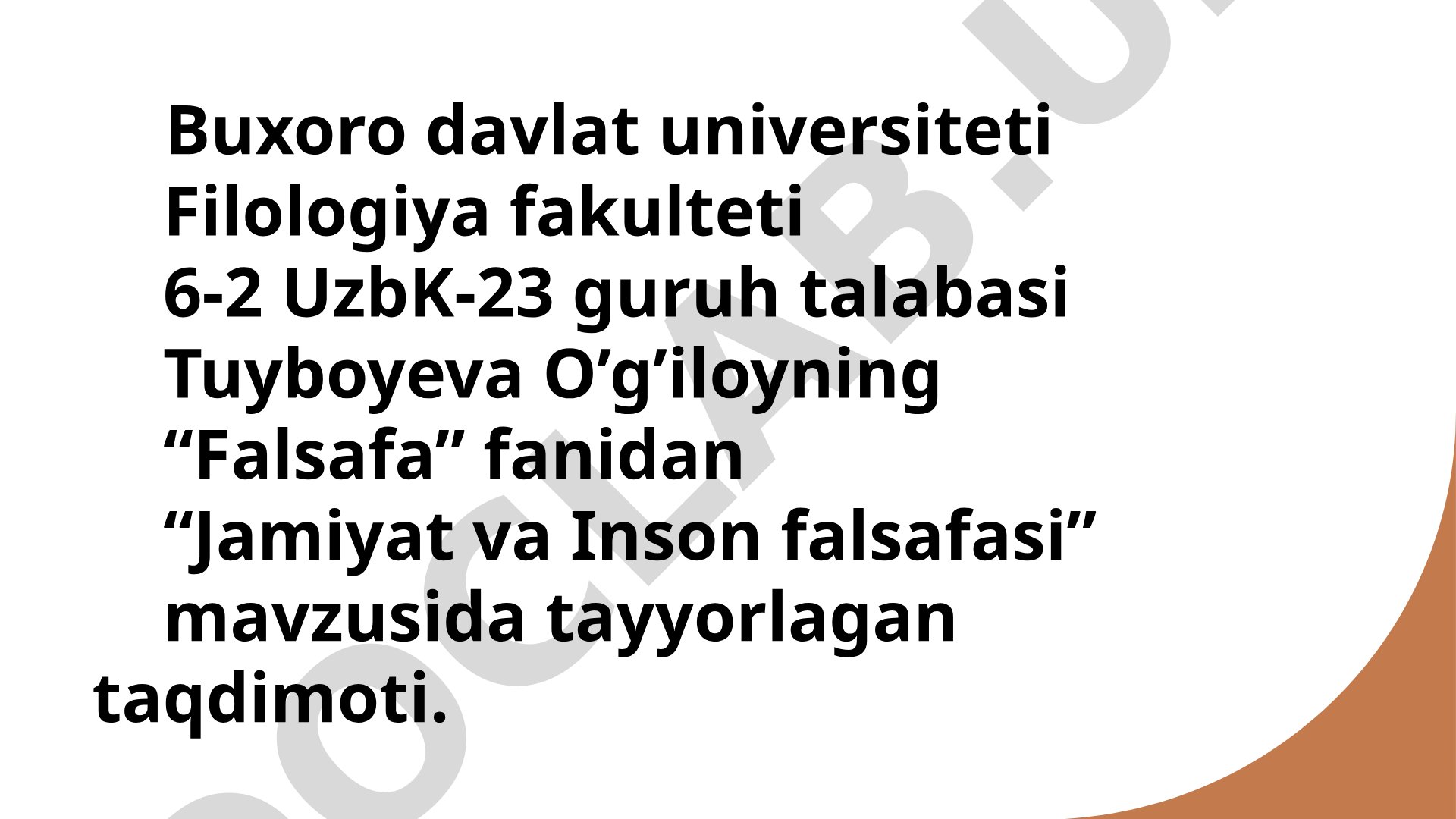 Jamiyat va Inson falsafasi