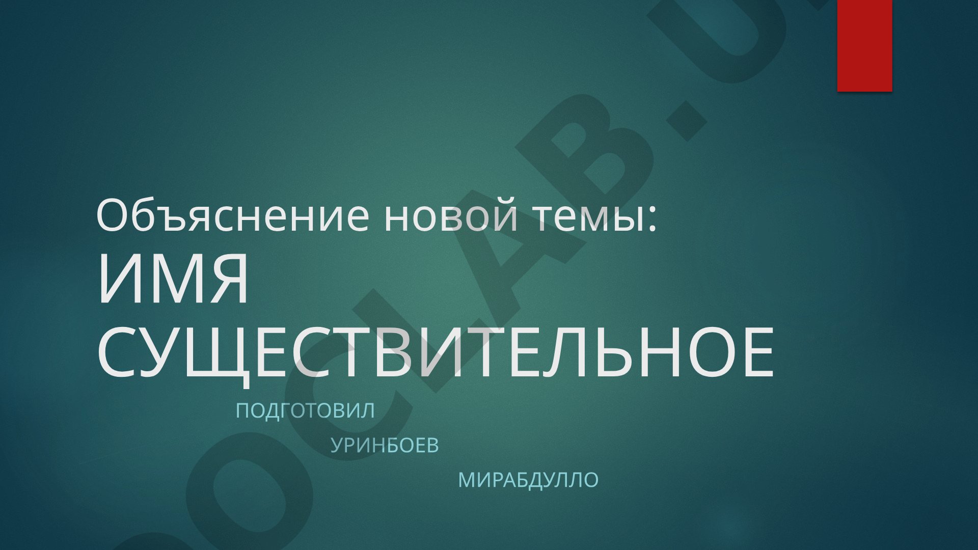 Имя существительное