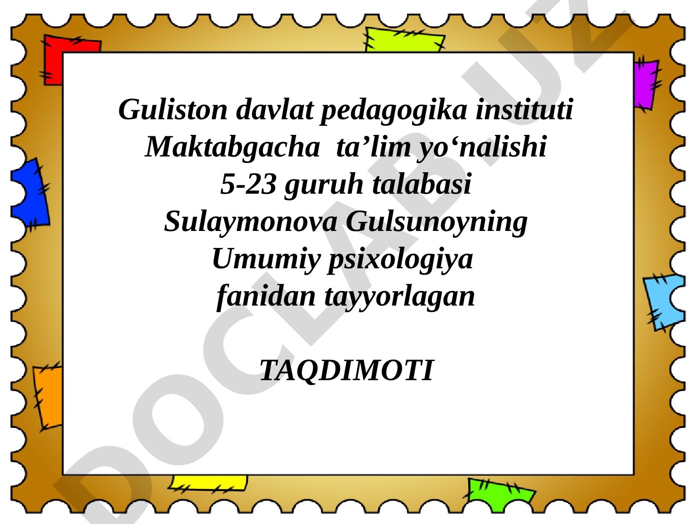 Psixologiya fanining predmeti va rivojlanish tarixi, sohalari va tadqiqot metodi