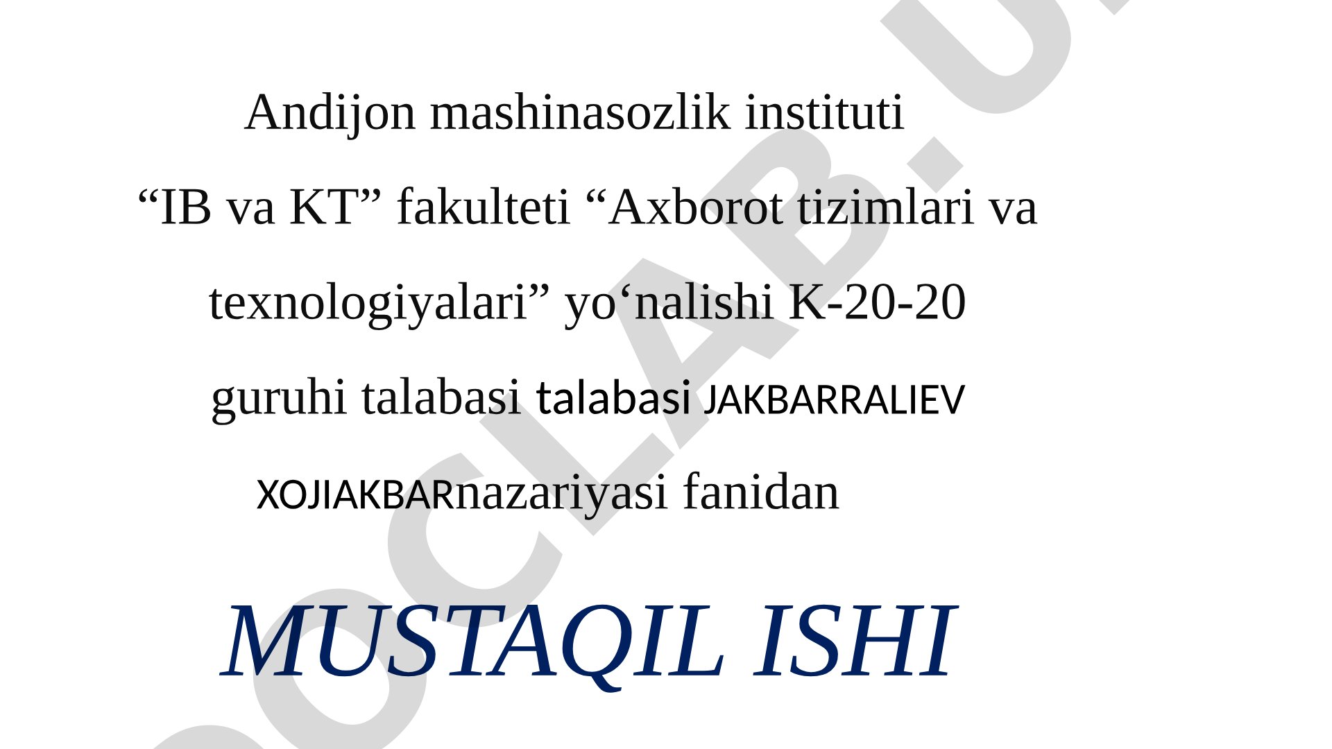 Avtomatik boshqarish tizimi dinamikasining tenglamalari